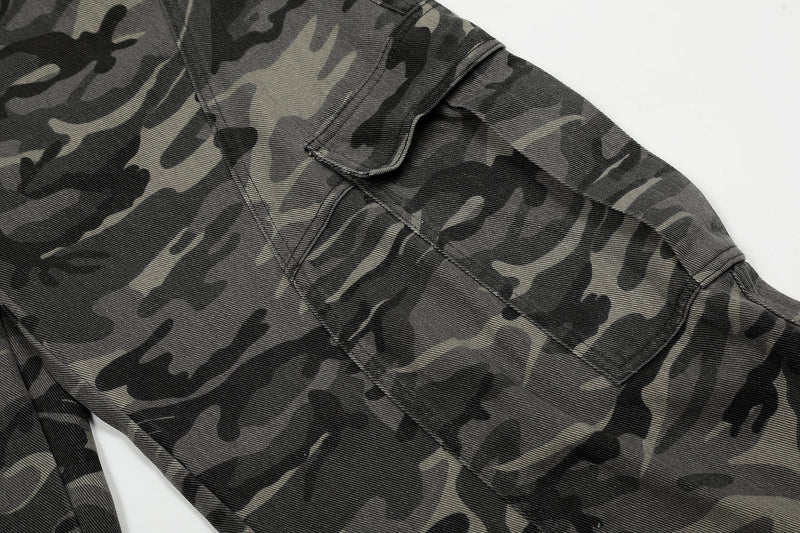Omirad Shadow Camo Cargo Pants | Wide-Leg Streetwear