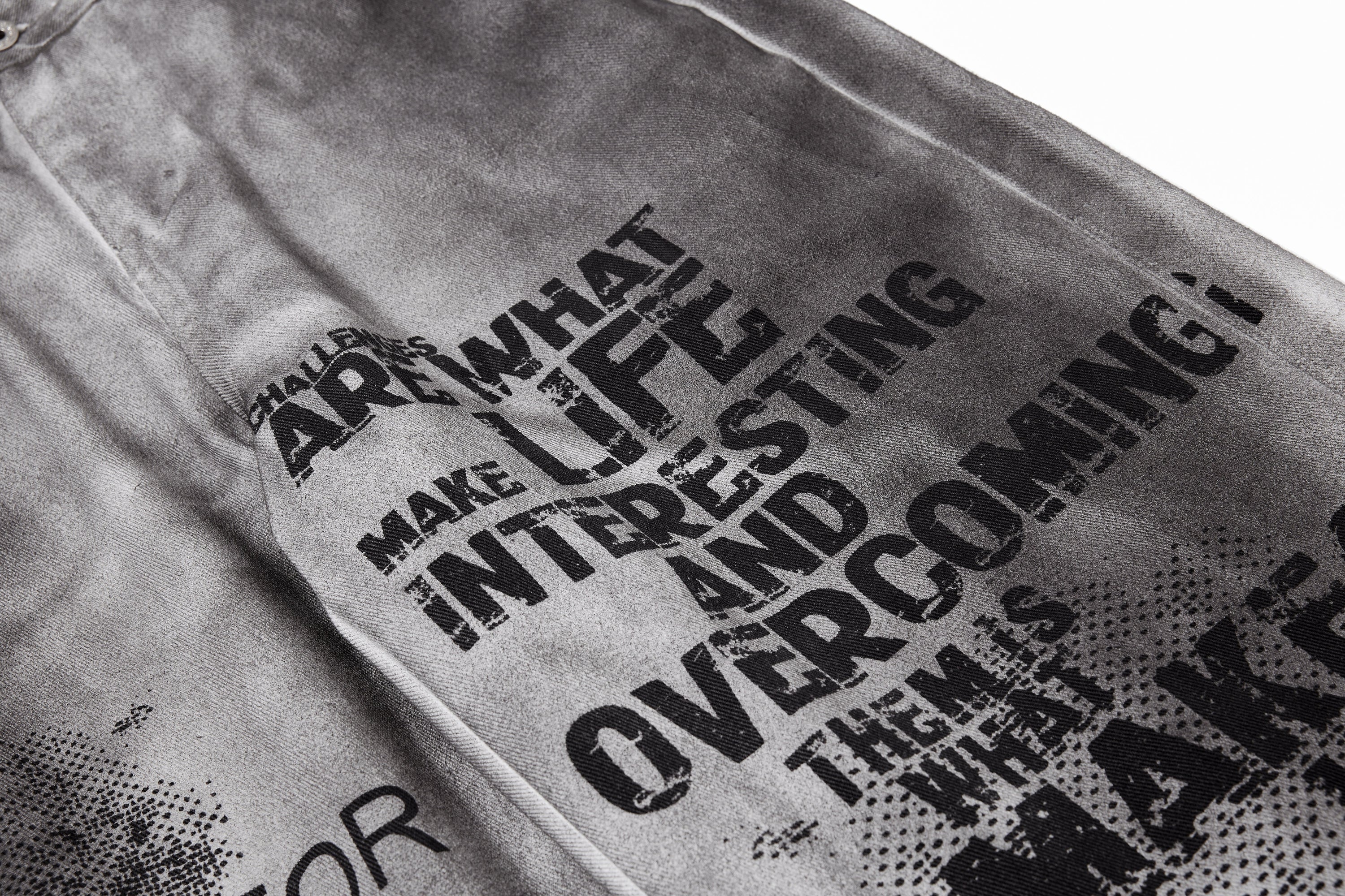 Omirad Graphic Washed Wide-Leg Pants | Streetwear Denim