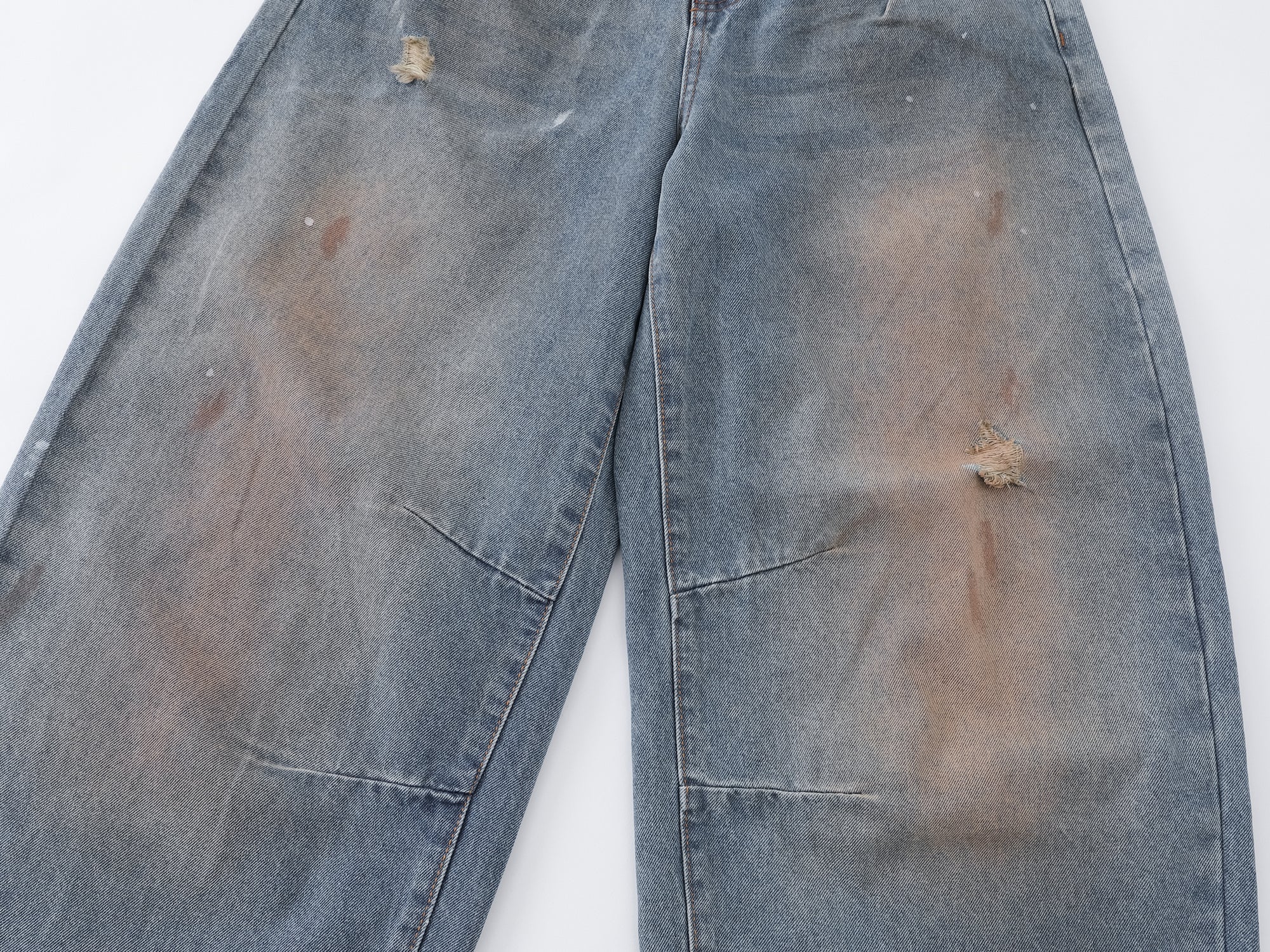 Omirad Vintage Washed Distressed Wide-Leg Jeans