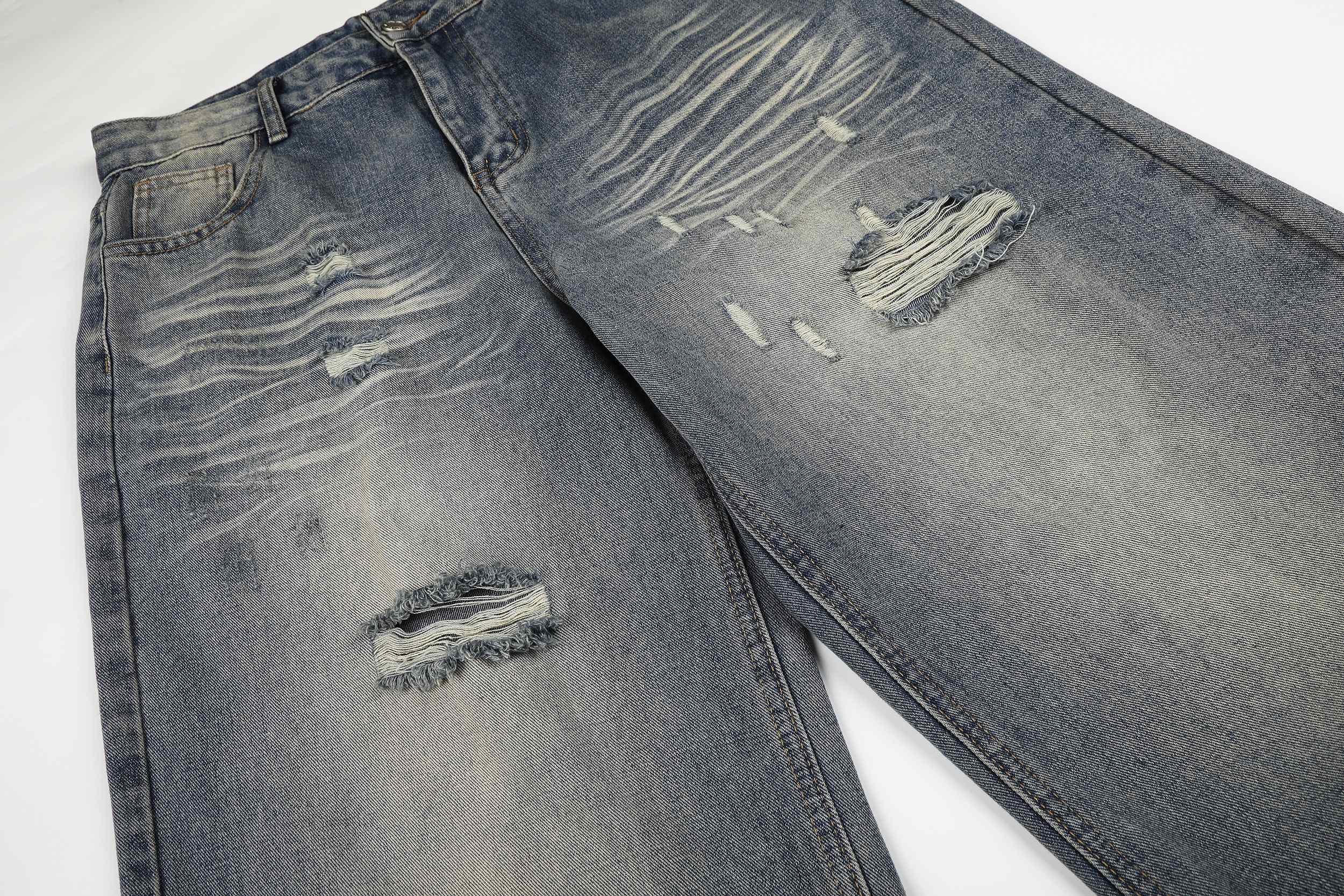Omirad Distressed Wide-Leg Jeans | Y2K Vintage Washed Denim