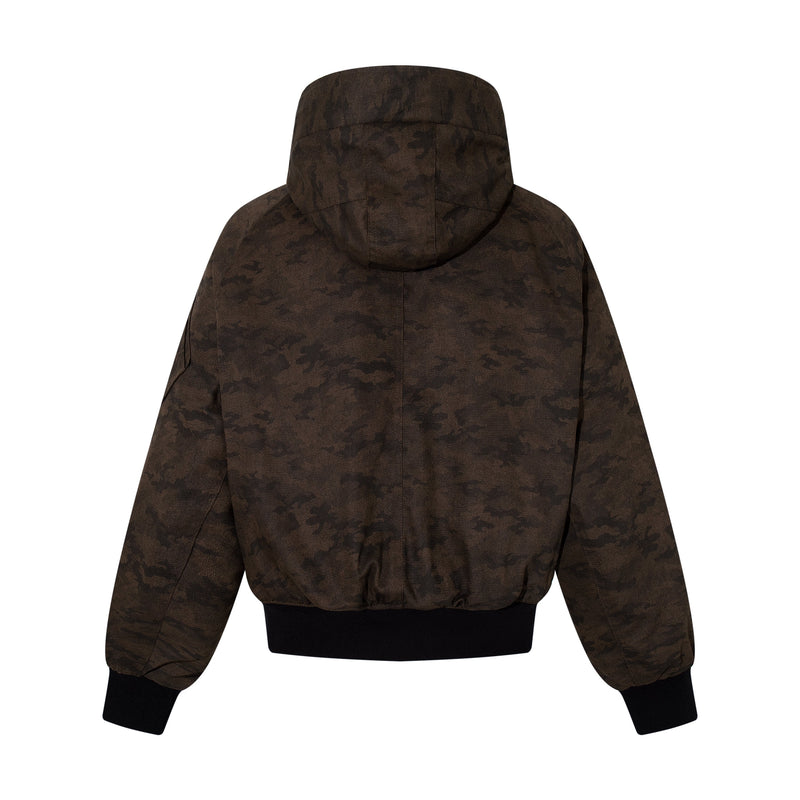 Omirad Camo Faux Fur Hood Bomber Jacket | Heavyweight Cotton
