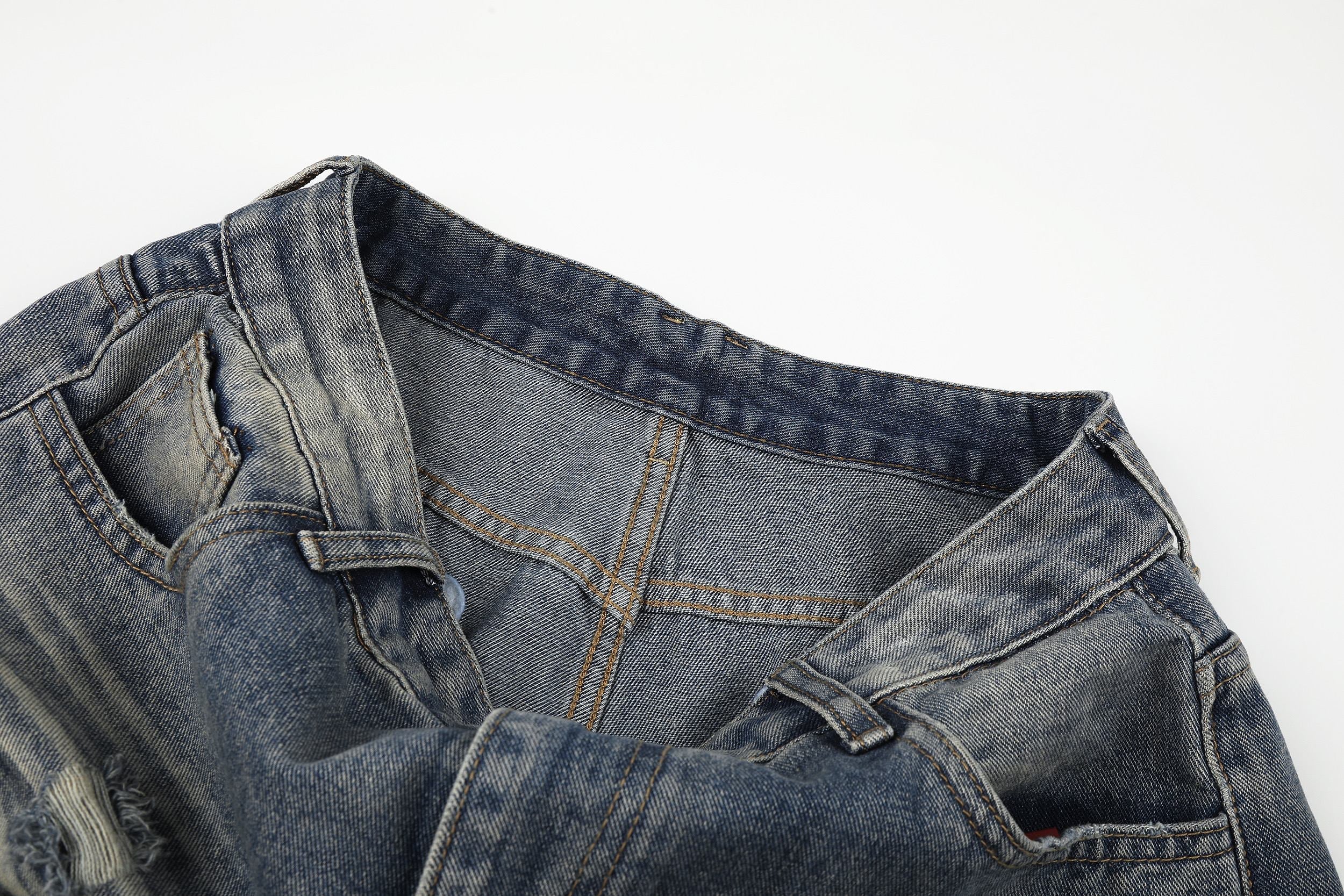 Omirad Distressed Wide-Leg Jeans | Y2K Vintage Washed Denim