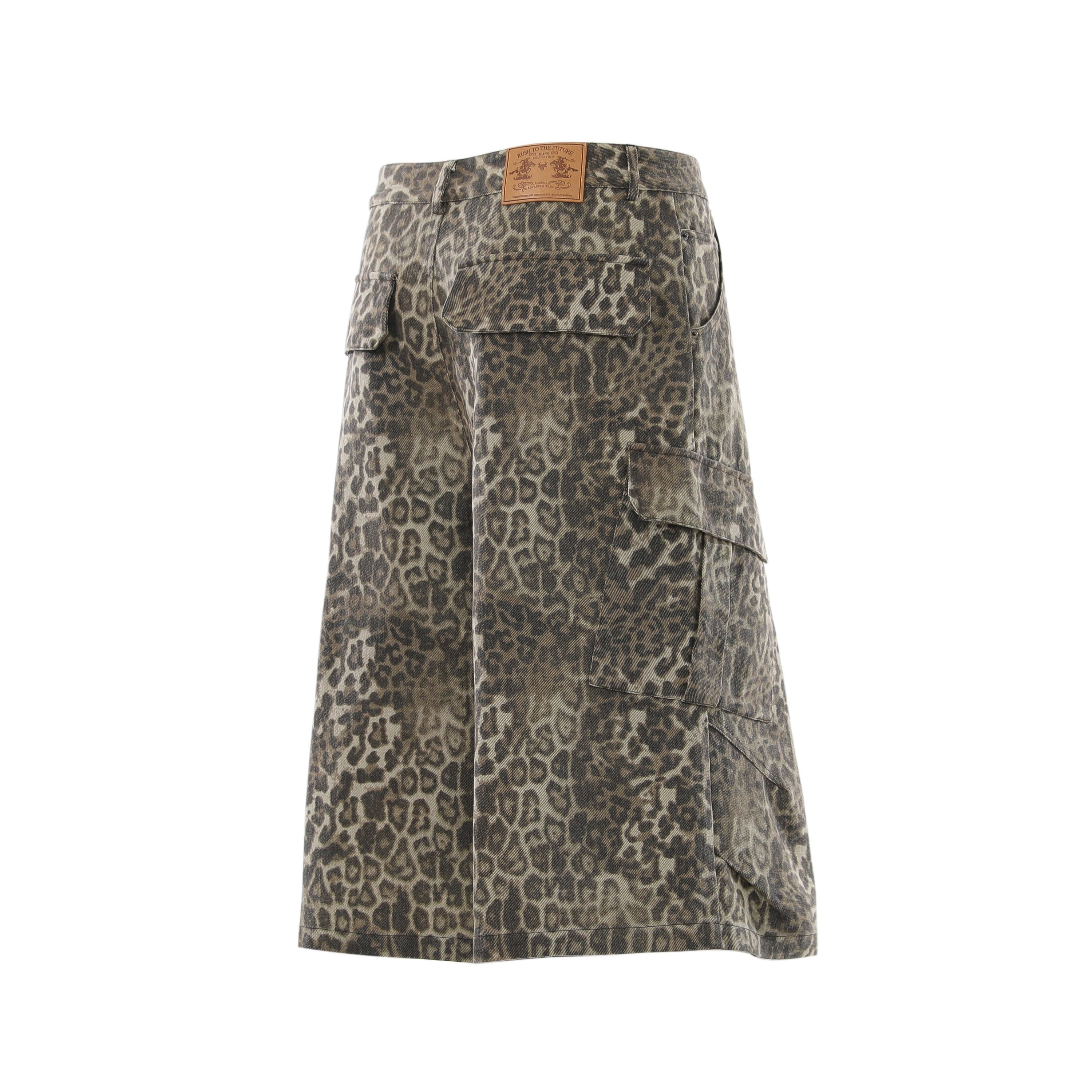 Omirad Leopard Cargo Shorts | Wide-Leg Animal Print