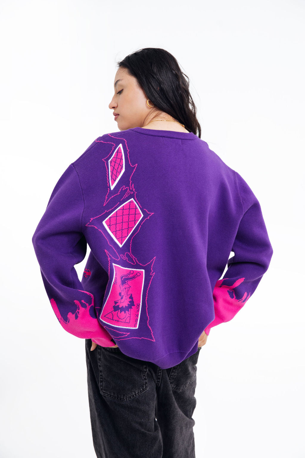 Hisoka Inspired Anime Knitted Sweater | Hunter x Hunter Premium Purple Knit Pullover