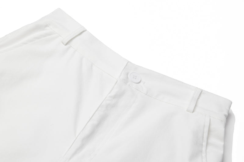 Omirad Sculpted Pleat Tech Wide-Leg Pants | Black & White