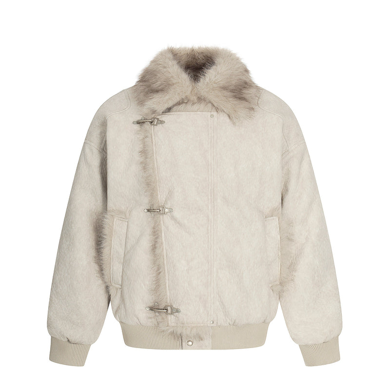 Omirad Fur-Trim Toggle Bomber Jacket | Winter Streetwear
