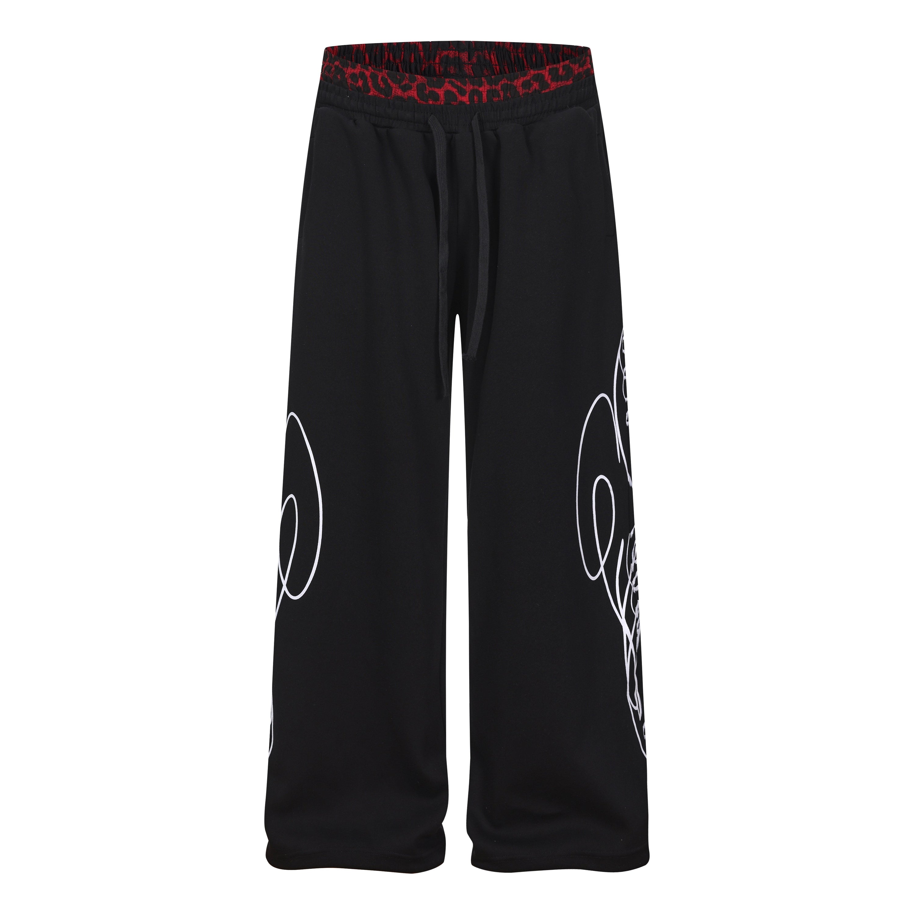 Omirad Leopard Panel Sweatpants | Wide-Leg Streetwear