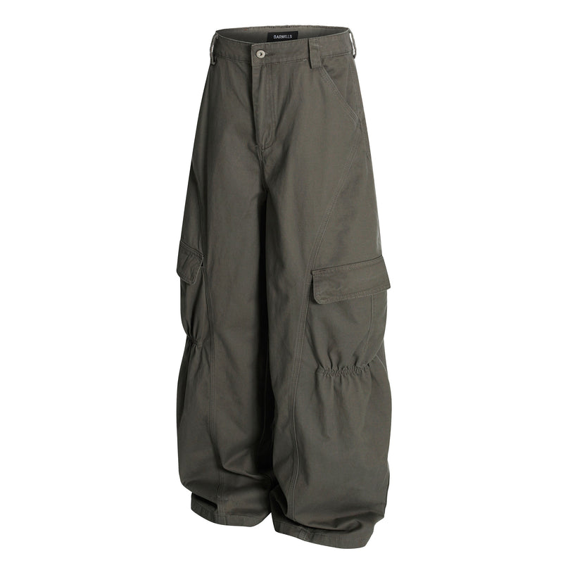 Omirad Parachute Cargo Curved Pants | Wide-Leg Cotton