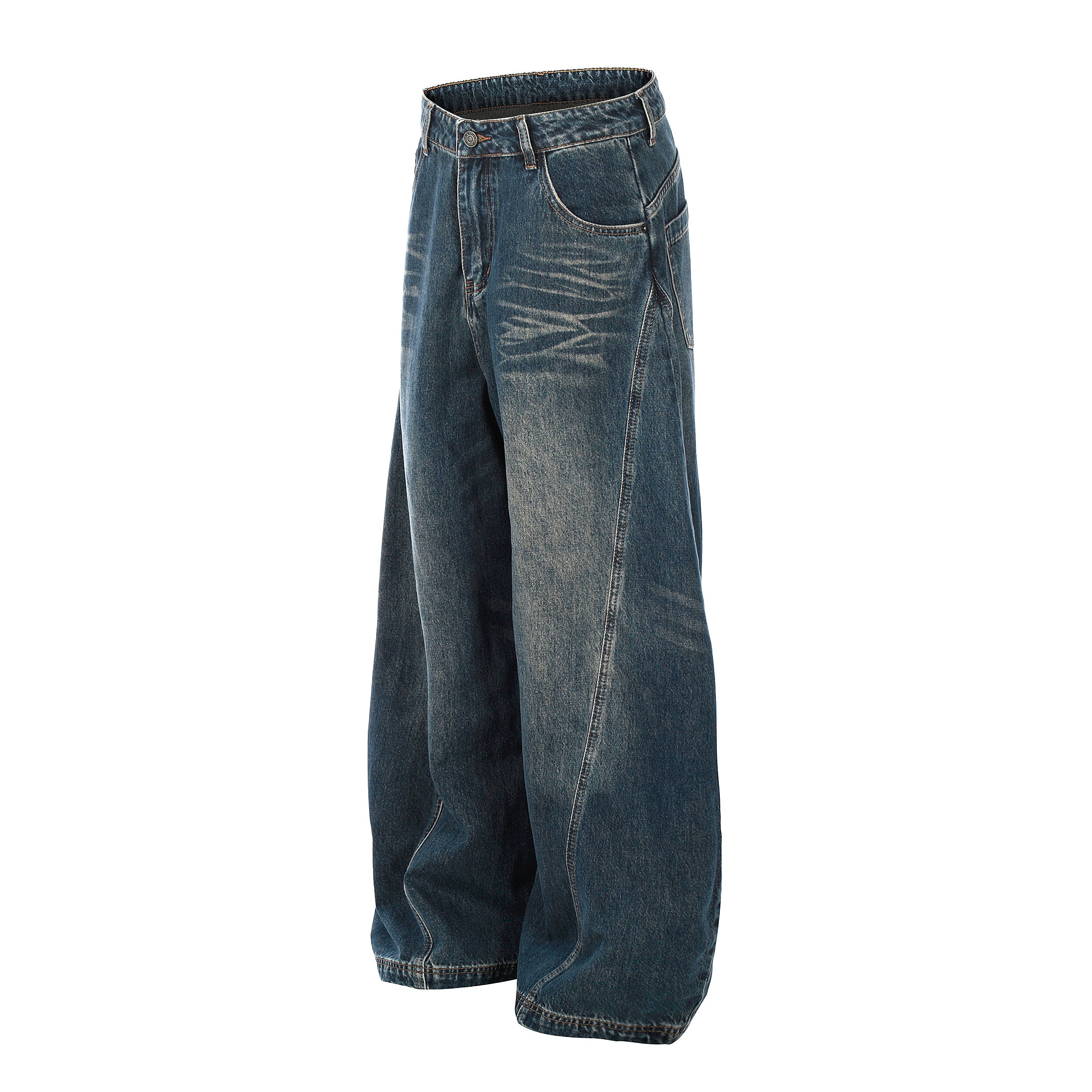 Omirad Vintage Wash Balloon Denim Jeans | Wide Leg Streetwear