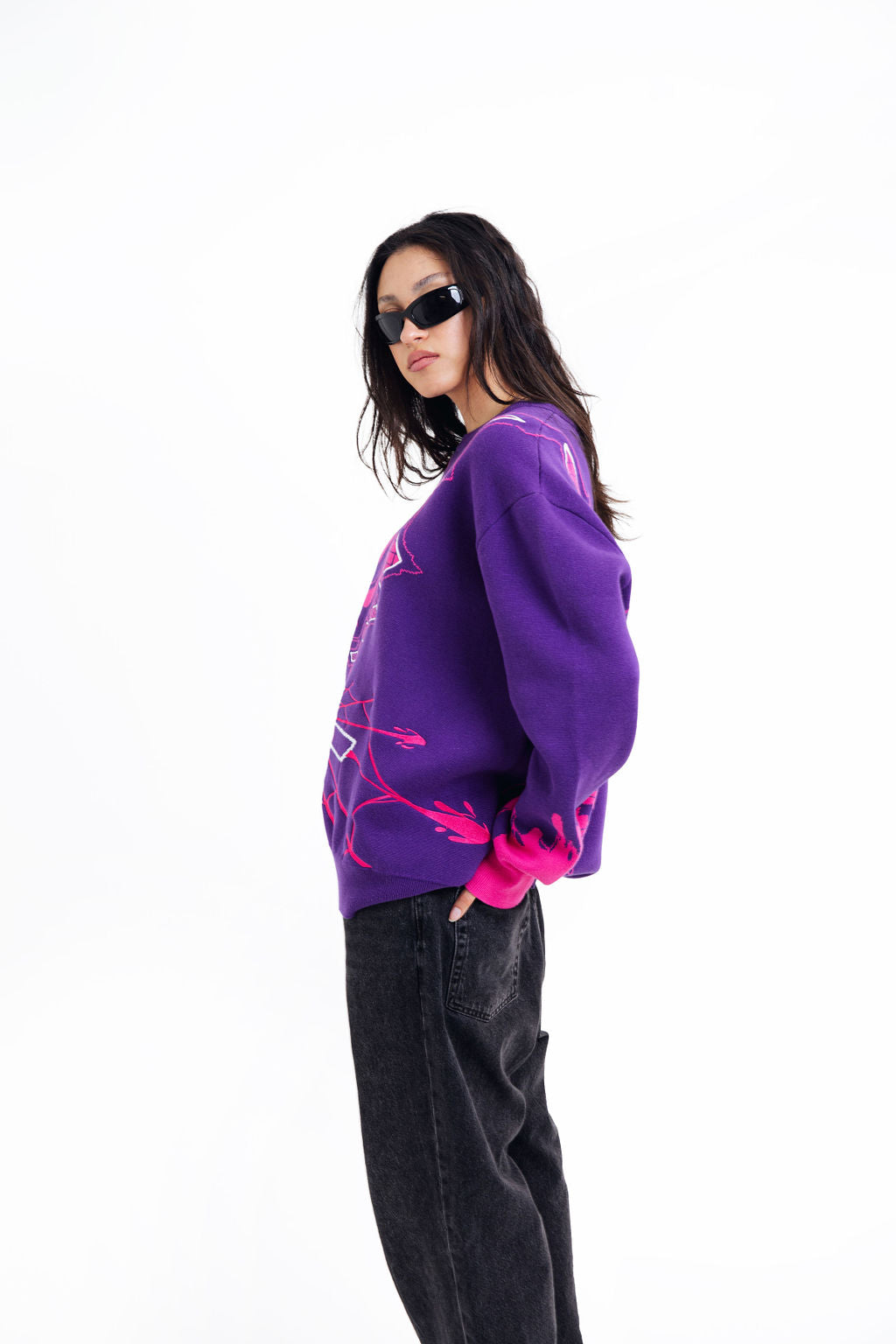 Hisoka Inspired Anime Knitted Sweater | Hunter x Hunter Premium Purple Knit Pullover