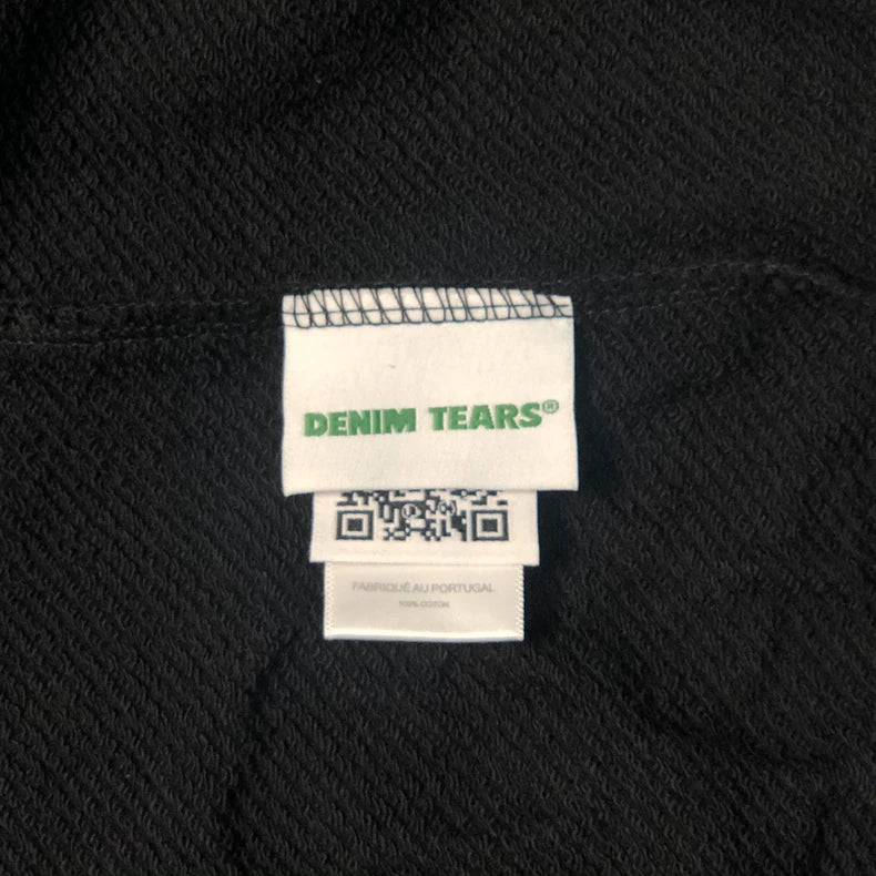Denim Tears Cotton Wreath Puff Print Zip-Up Hoodie – Black & White