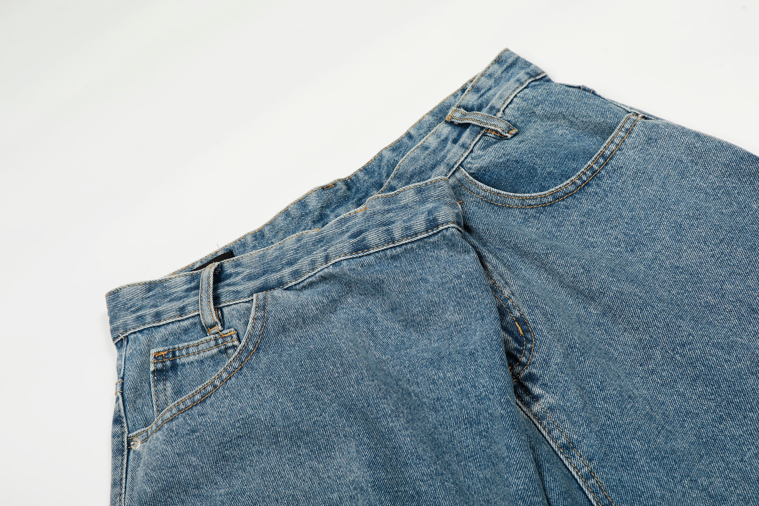 Asymmetric Waist Wide-Leg Denim Jeans | Deconstructed Streetwear