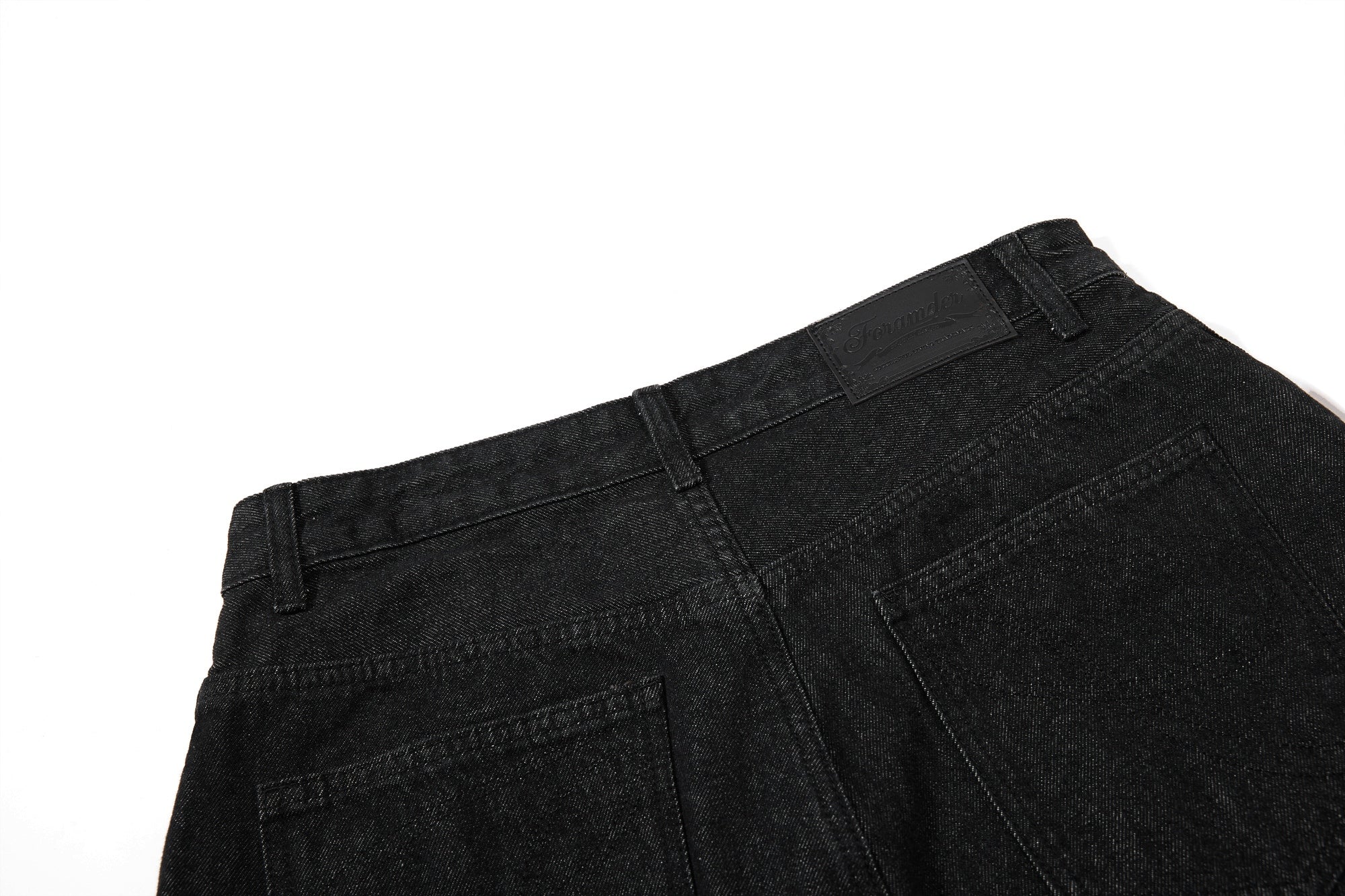 Asymmetric Button Denim Shorts | Wide-Leg Black Streetwear
