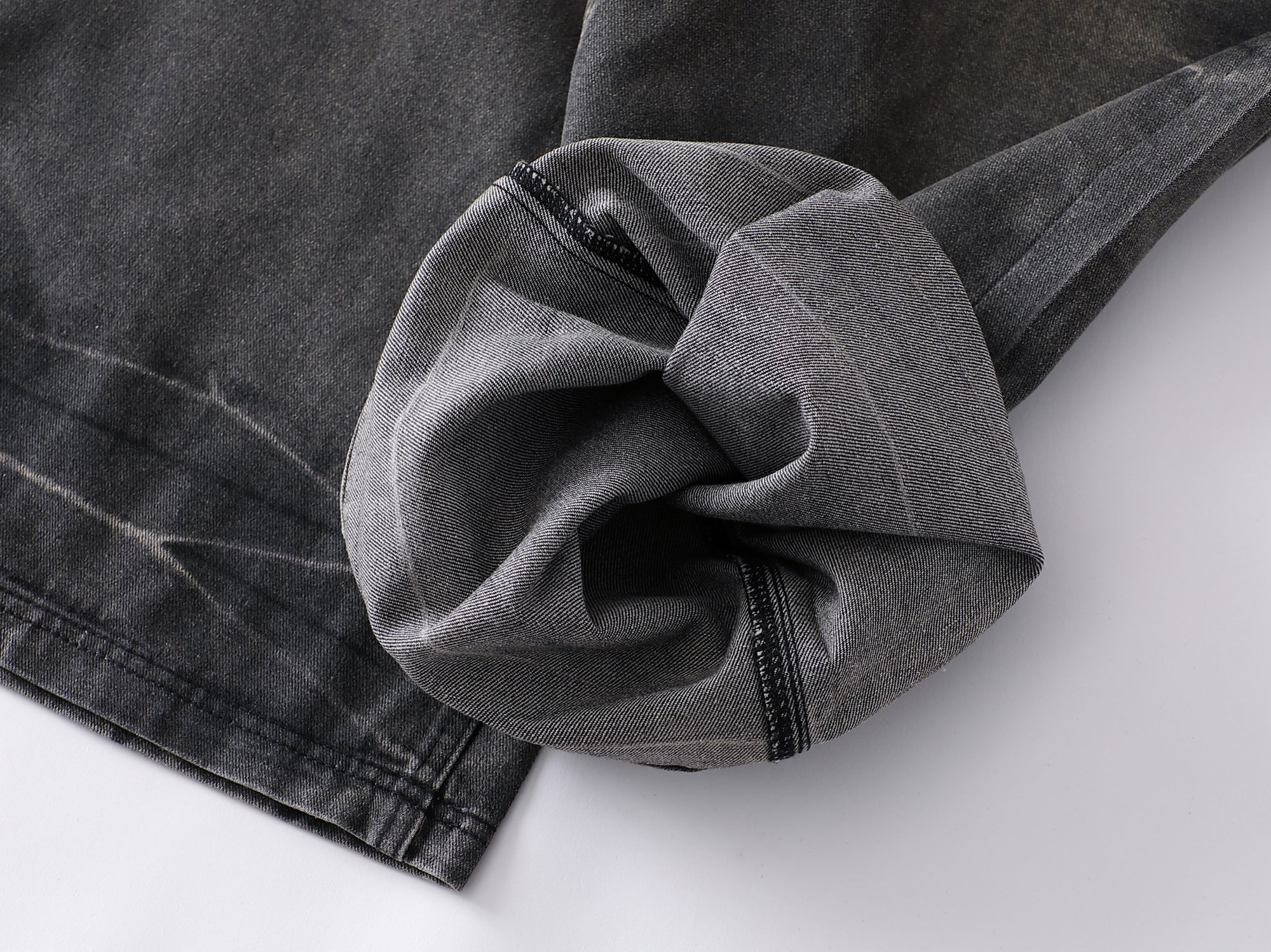 Omirad Full-Whisker Washed Wide-Leg Denim Pants