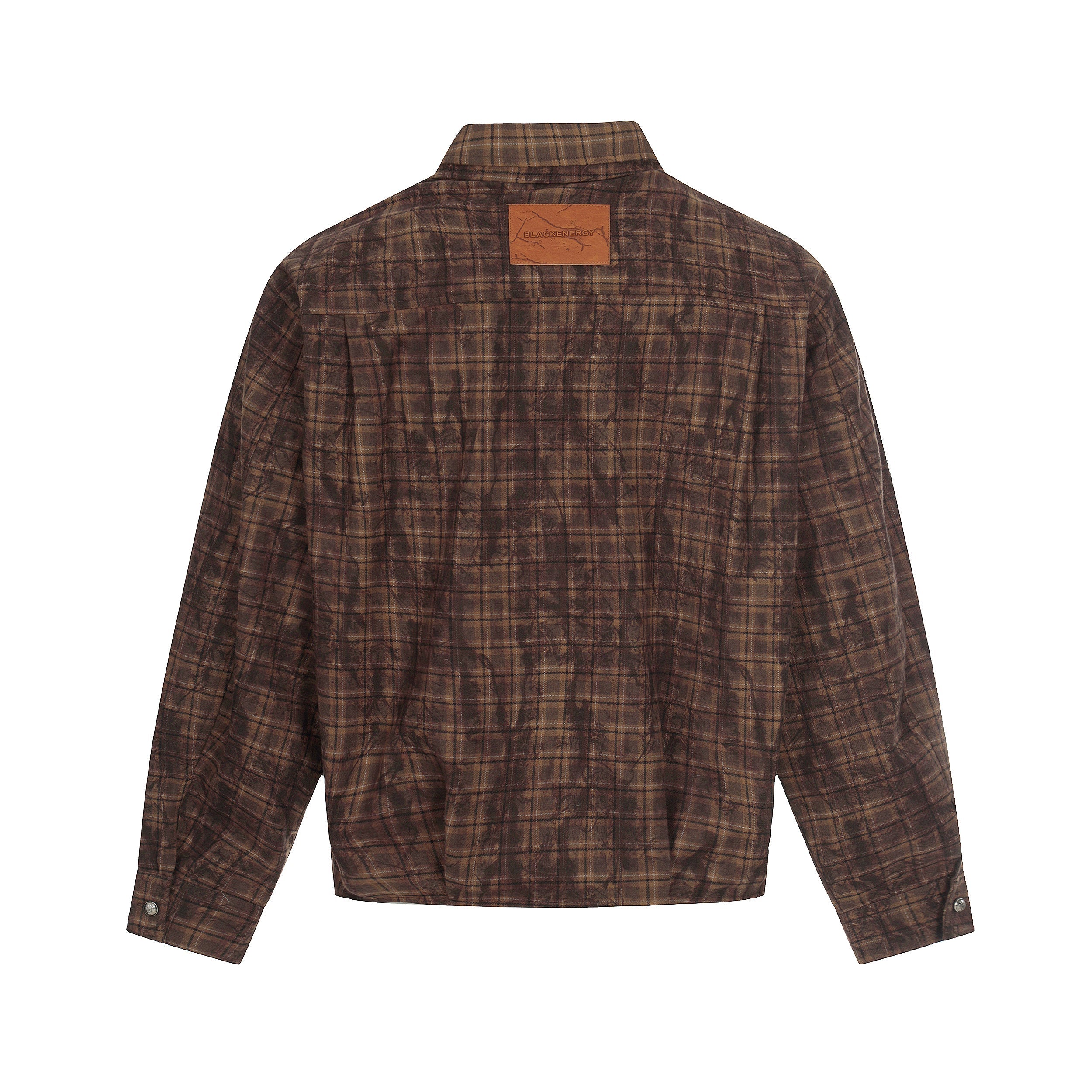 Omirad Vintage Washed Plaid Button-Up Jacket | Cropped Boxy Fit
