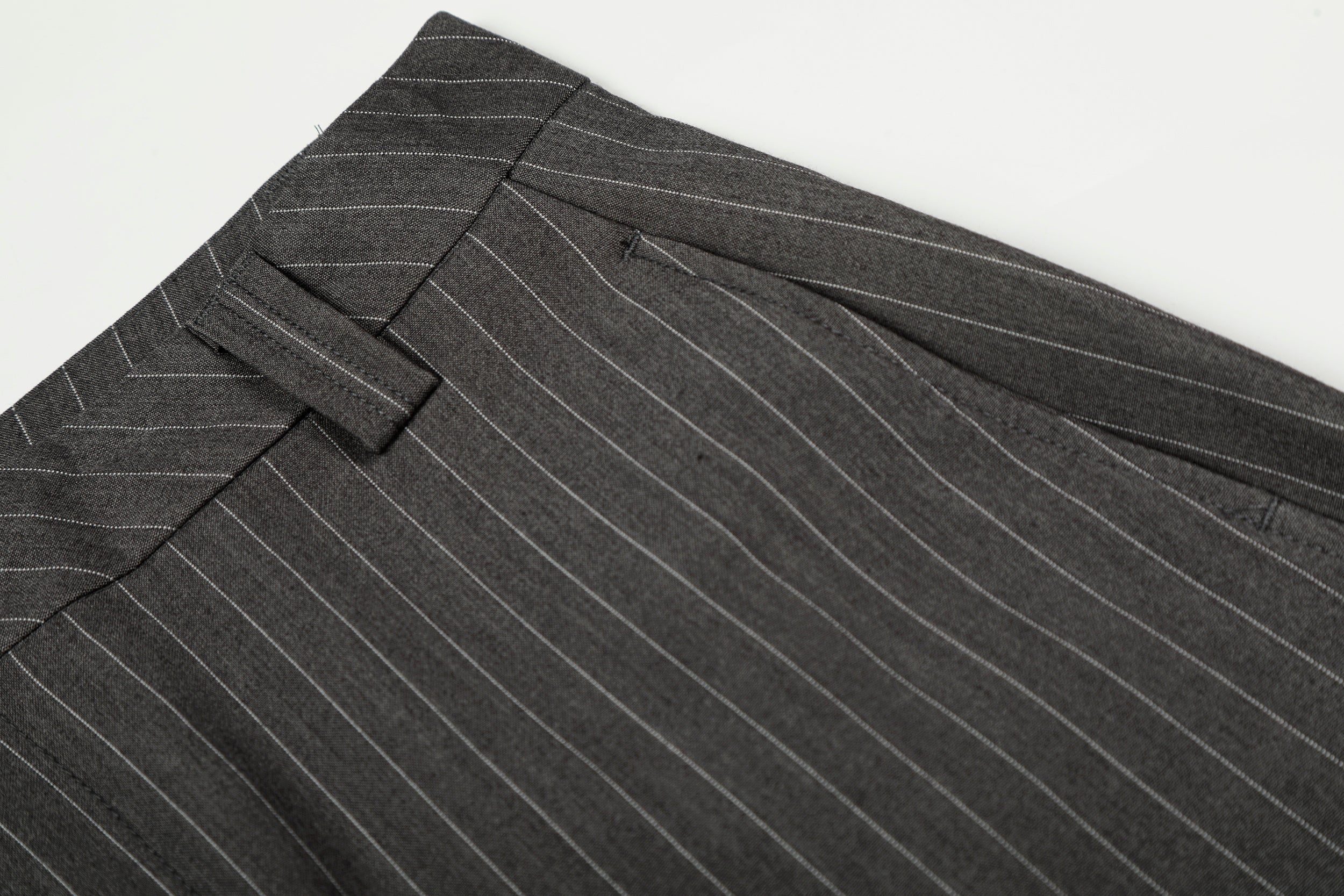Omirad Pinstripe Wide-Leg Trousers | Grey Tailored Pants