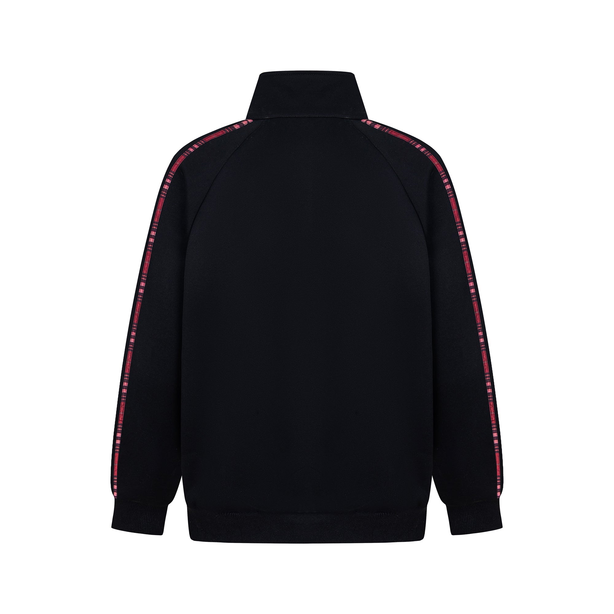 Omirad Plaid-Trim Track Jacket with Embroidered Logo & Pins