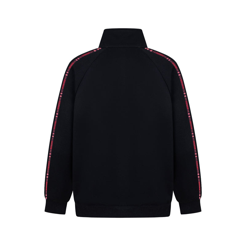 Omirad Plaid-Trim Track Jacket with Embroidered Logo & Pins