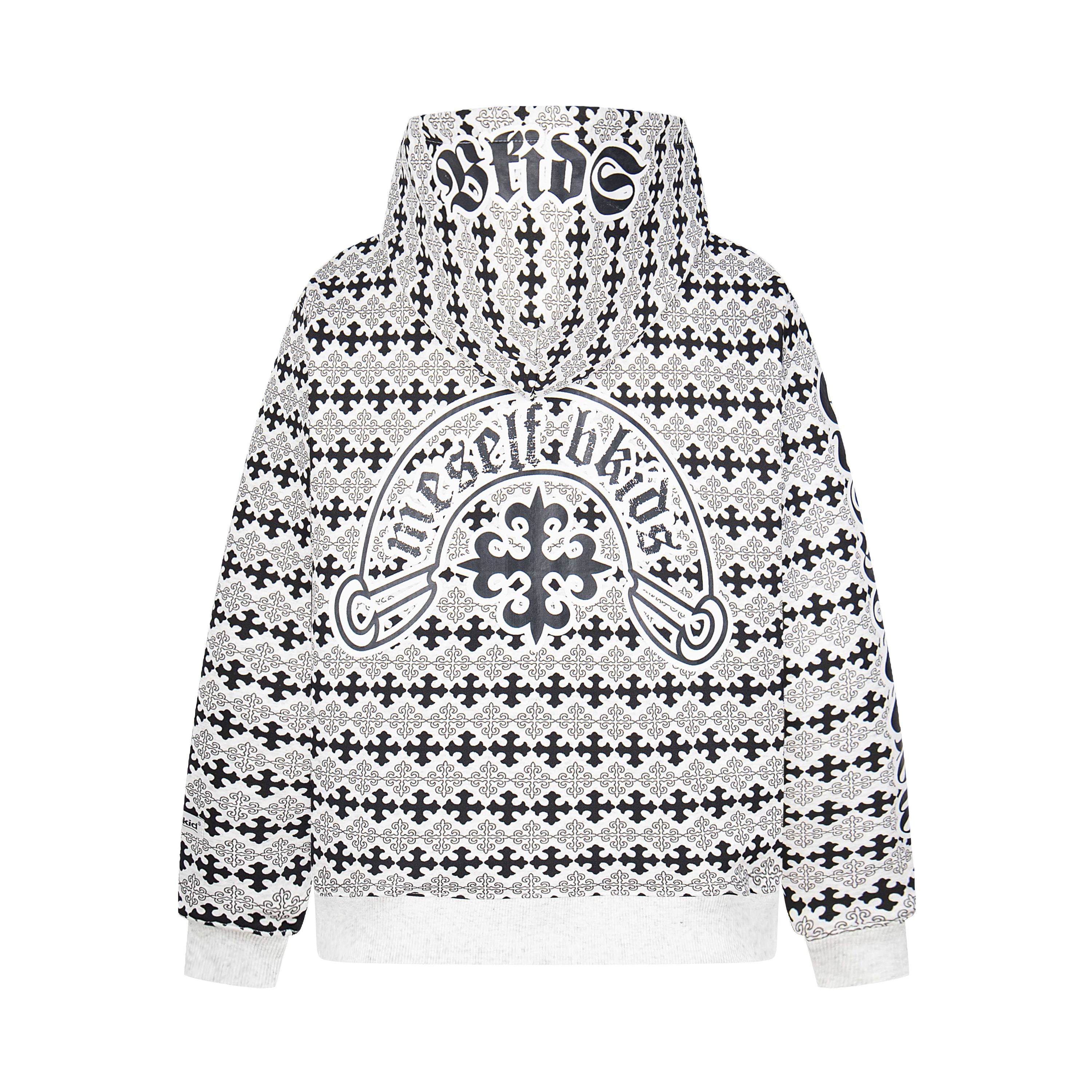 Gothic Cross Pattern Full-Zip Hoodie | Y2K Streetwear