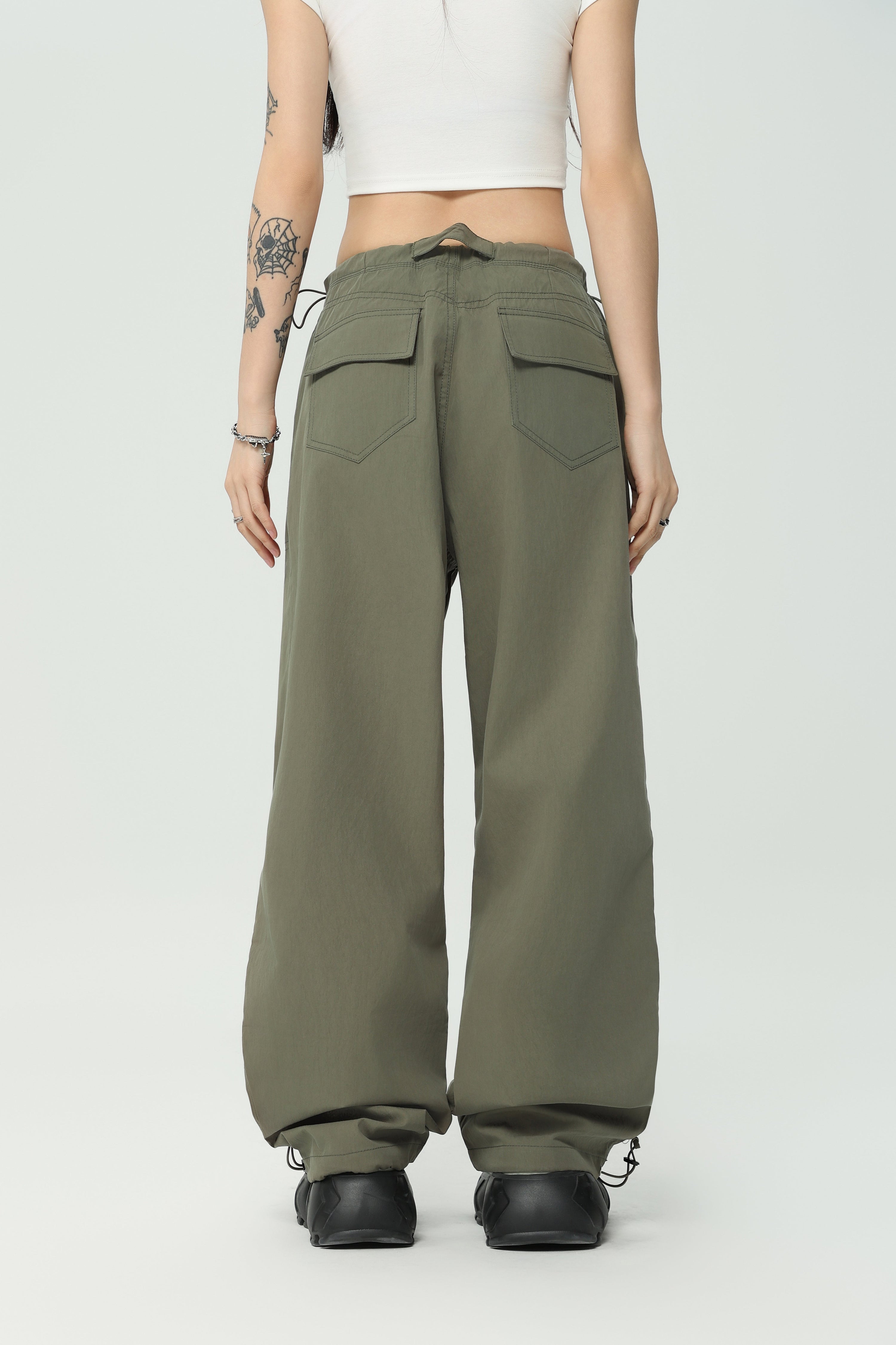 Omirad Tech Drawstring Utility Pants | Wide-Leg Parachute