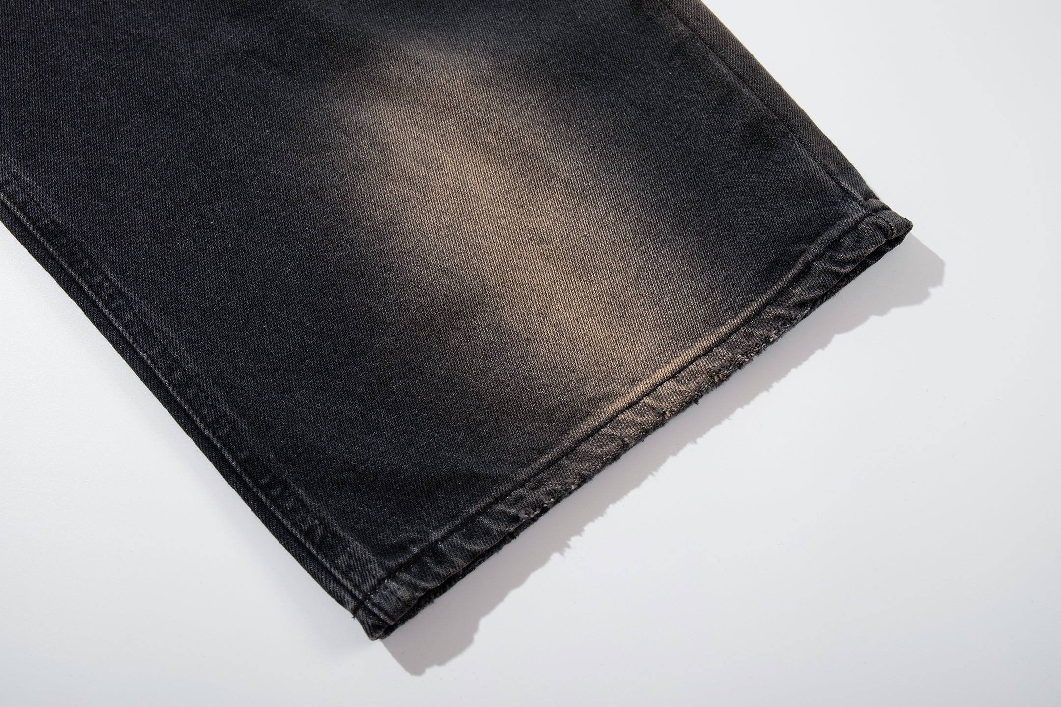 Omirad Washed-Cloud Wide-Leg Jeans | Black Fade Denim