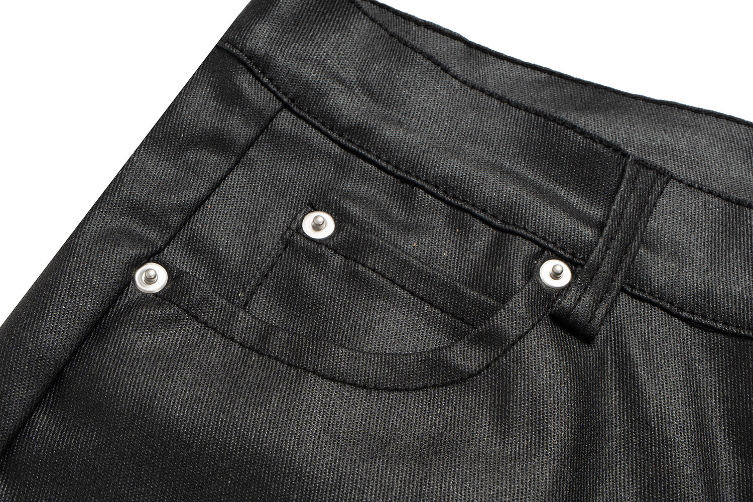 Omirad Blade-Cut Zip Flare Leather-Effect Pants