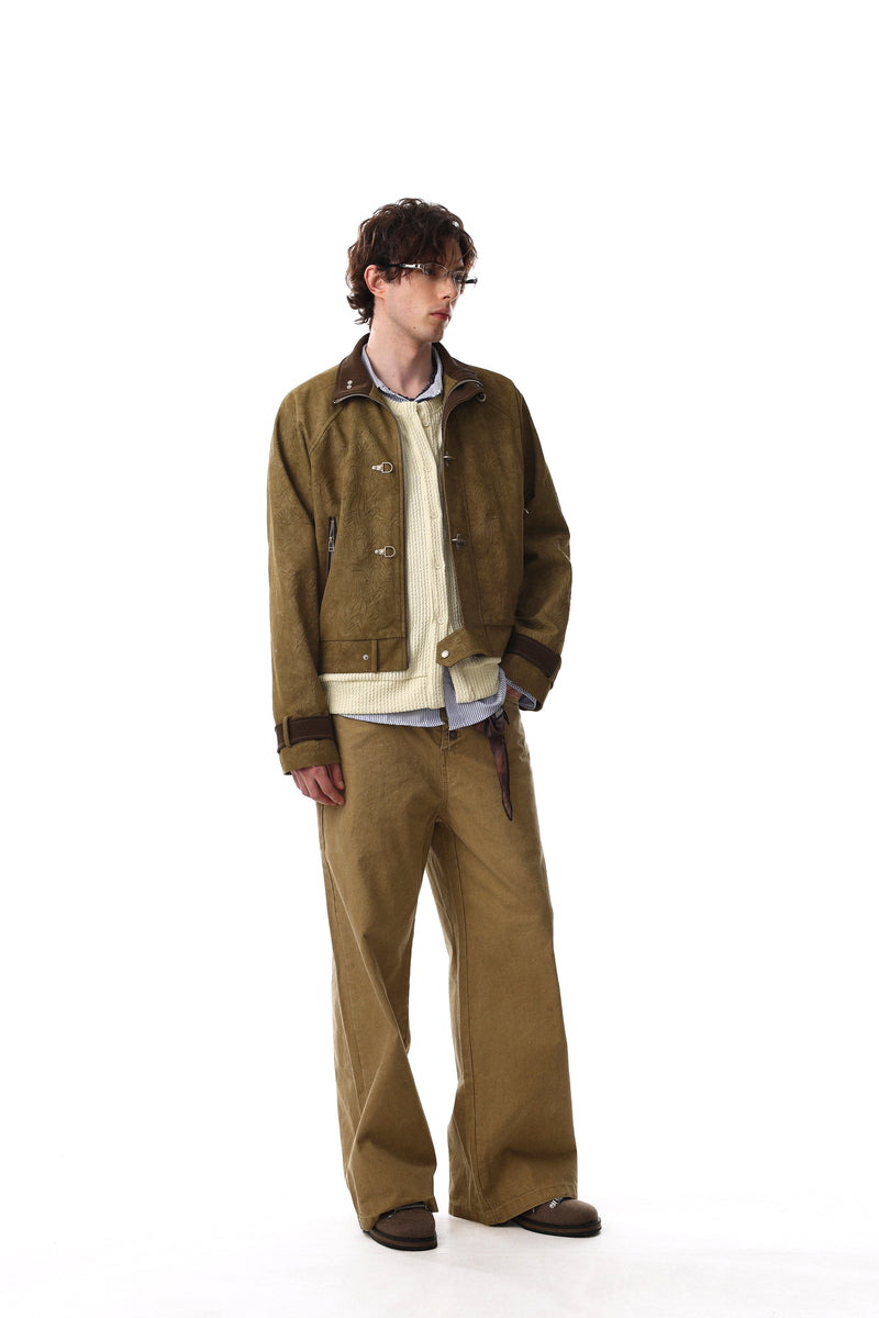 Omirad Textured Utility Jacket | Metal Clasp Streetwear