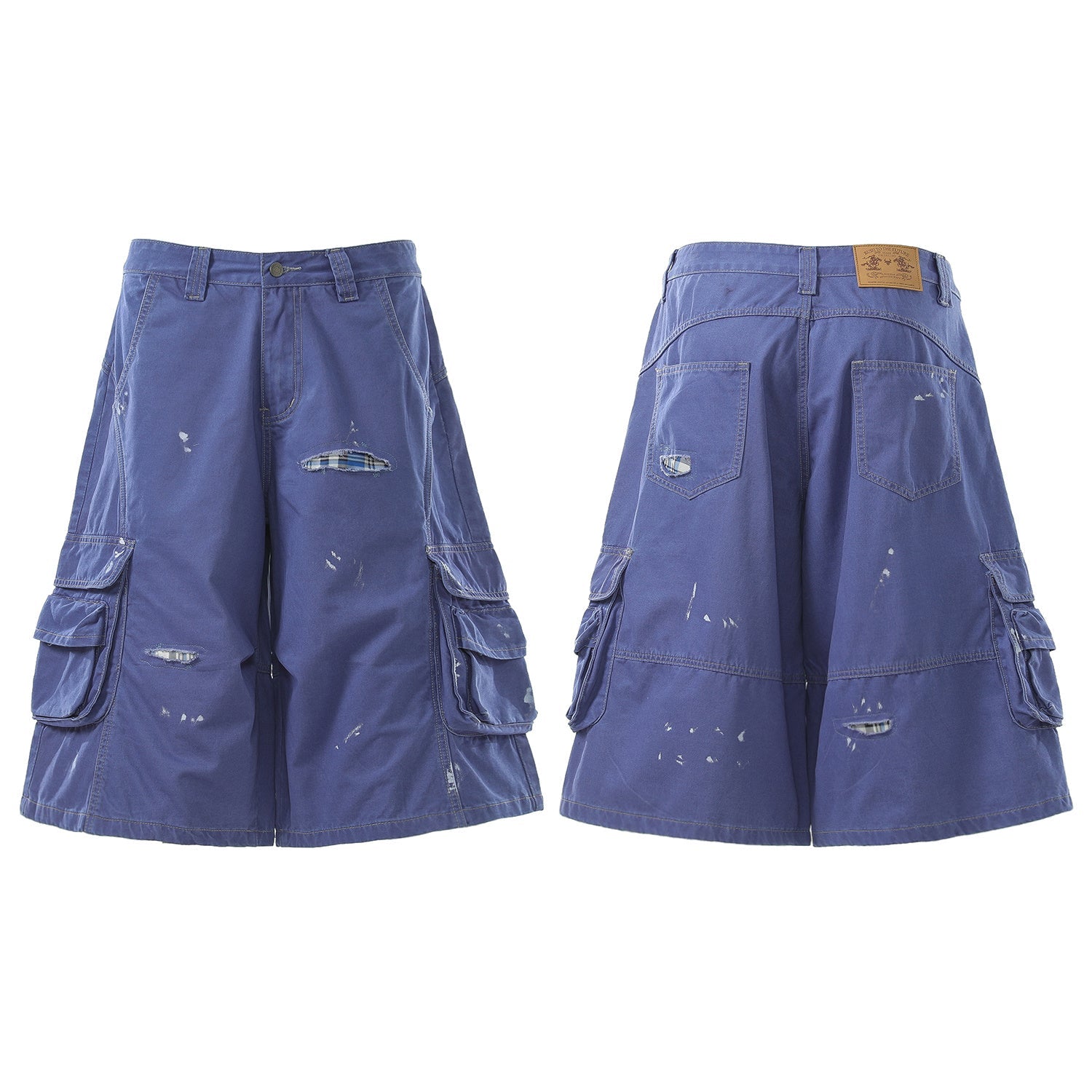 Omirad Distressed Utility Cargo Shorts | Wide-Leg Fit