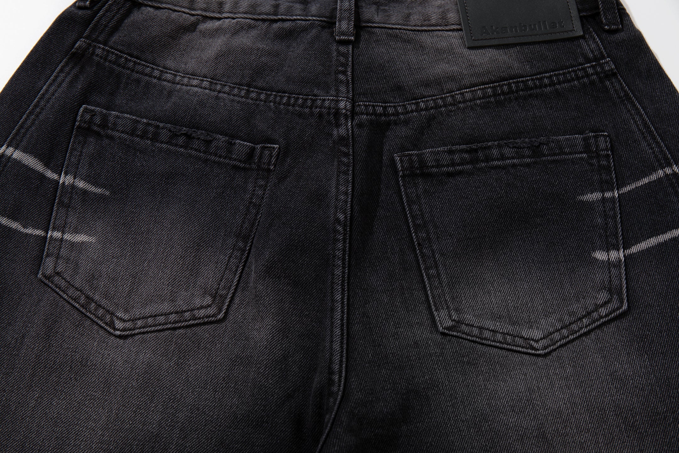 Omirad Scratch Fade Wide-Leg Jeans | Washed Black Denim