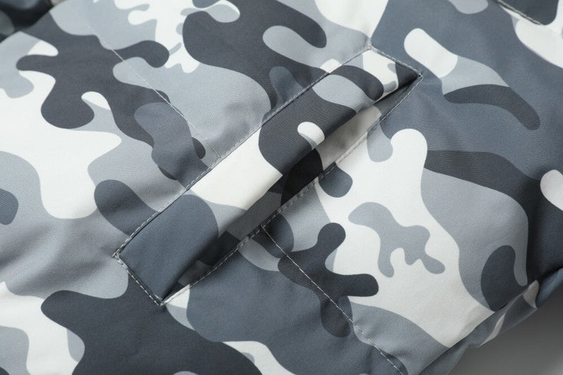 Reversible Camo Varsity Hoodie Jacket | TAELEPLUS Logo
