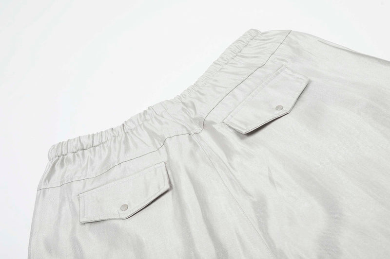 Omirad Glossy Utility Cargo Pants | Wide Leg Barrel Fit