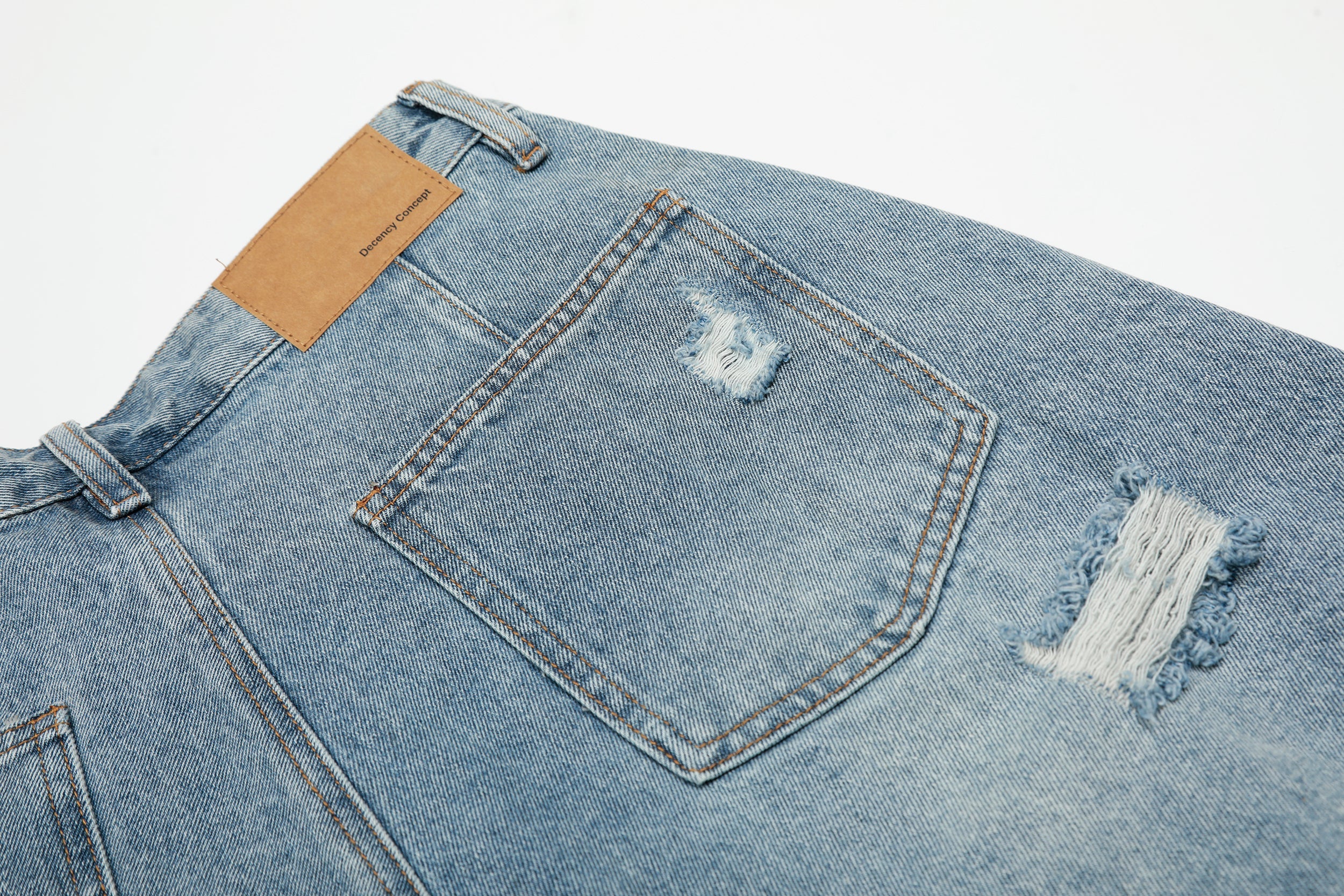 Omirad Destroyed Wide-Leg Denim Shorts | Frayed Hem