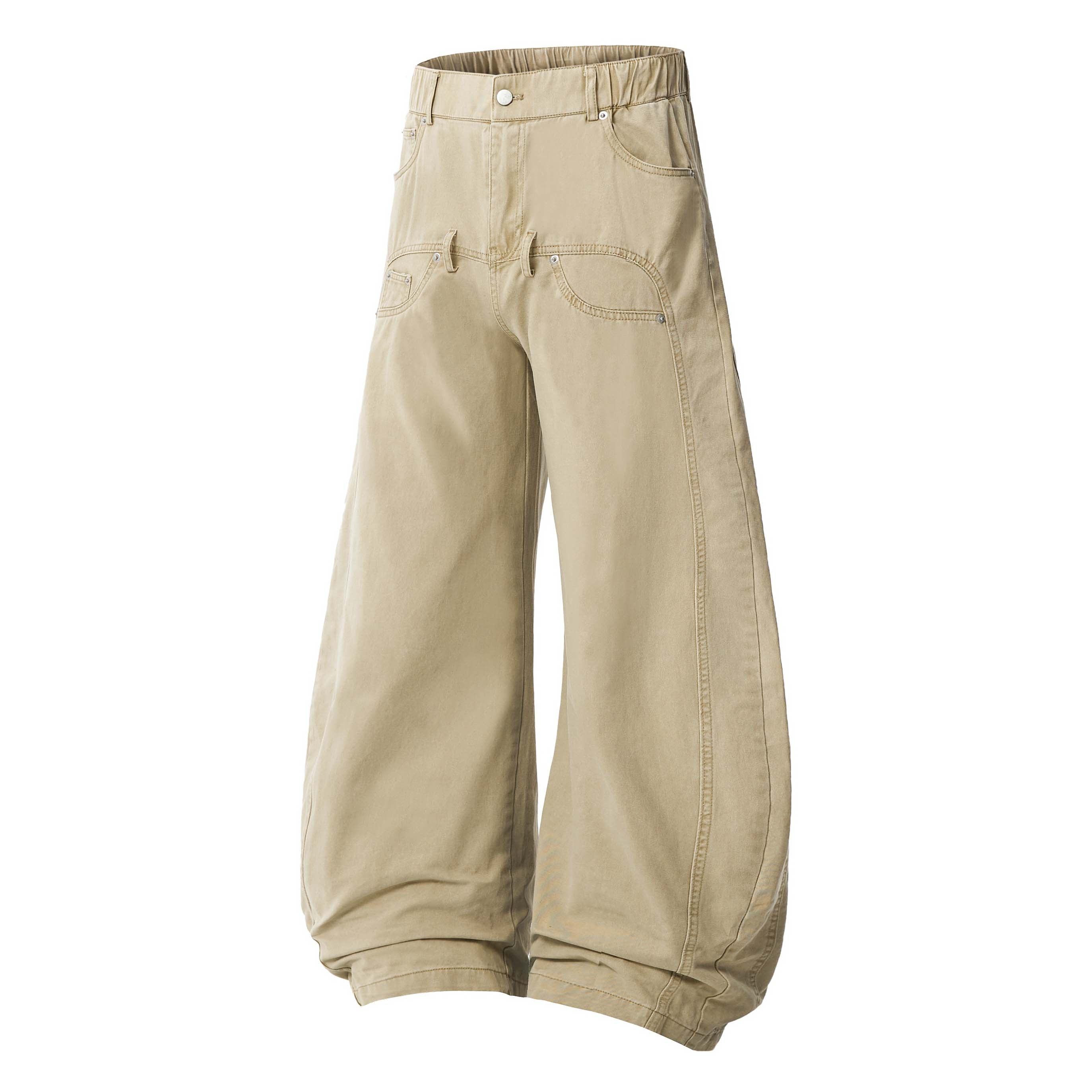 Omirad Vintage Wide-Leg Stacked Barrel Pants | 100% Cotton