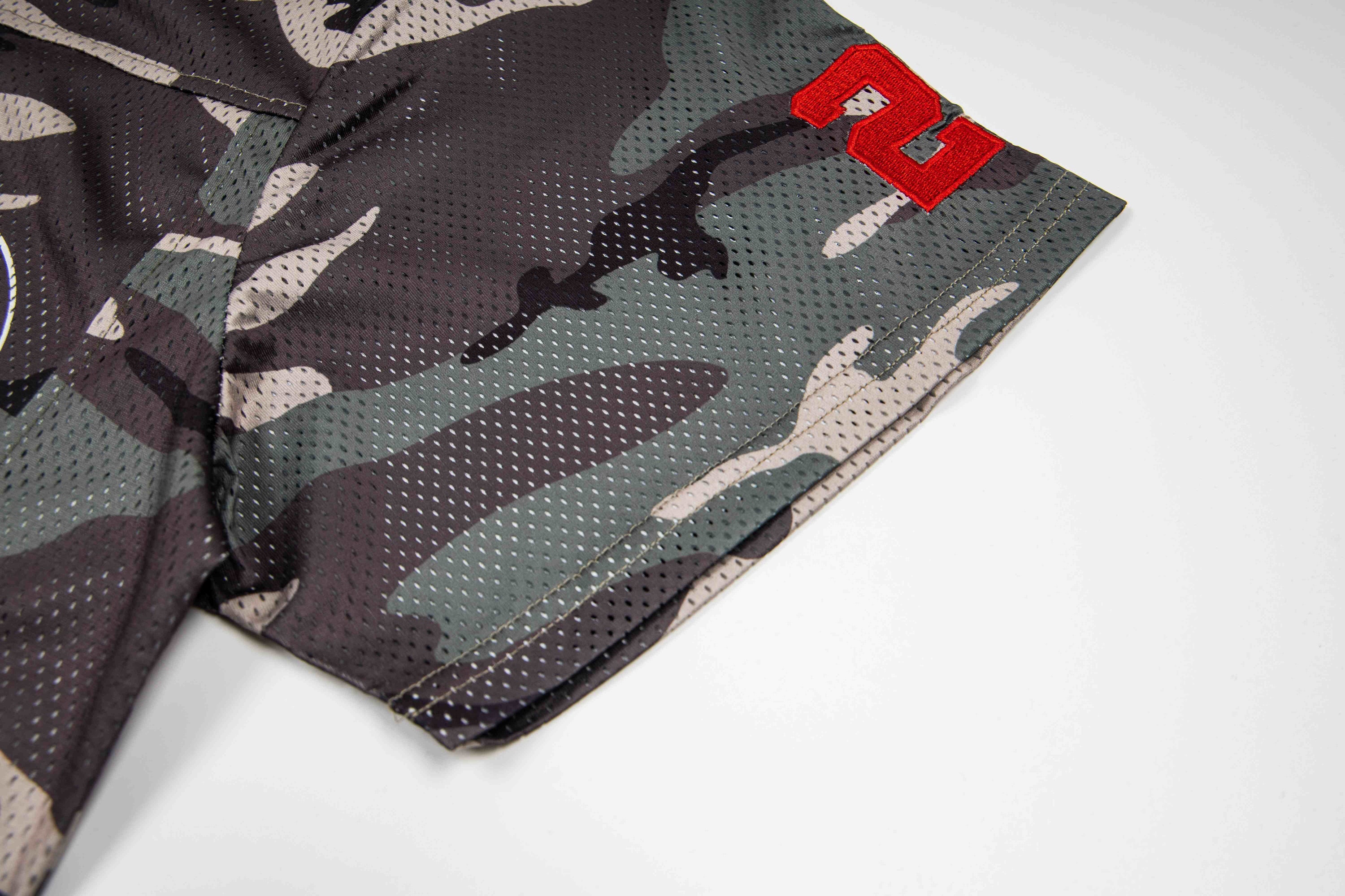 Camo Mesh Football Jersey Tee | Oversized Streetwear