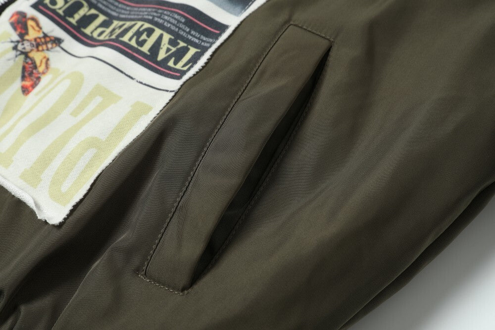Retro Poster Patch Bomber Jacket | Cult Film Graphic Streetwear