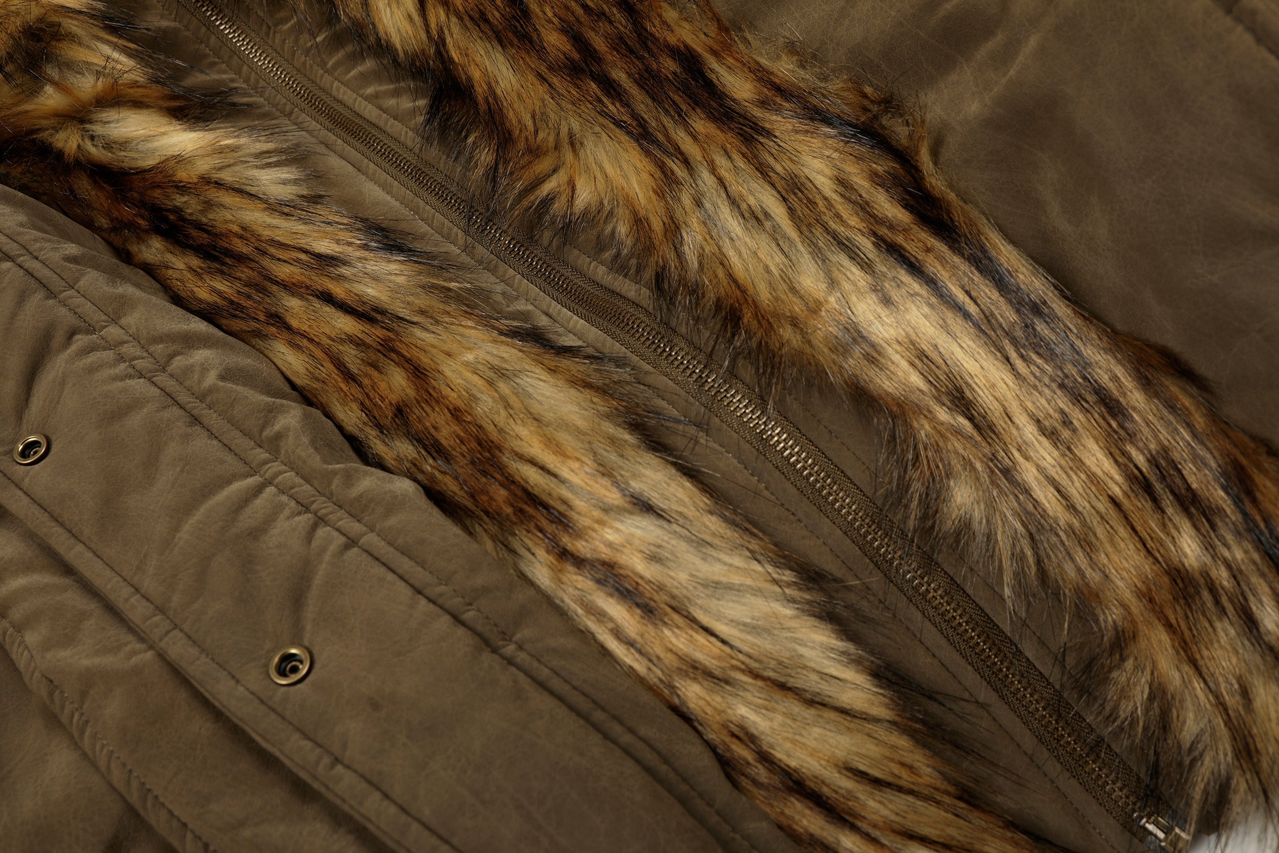 Detachable Faux Fur Collar PU Puffer Jacket | Cropped