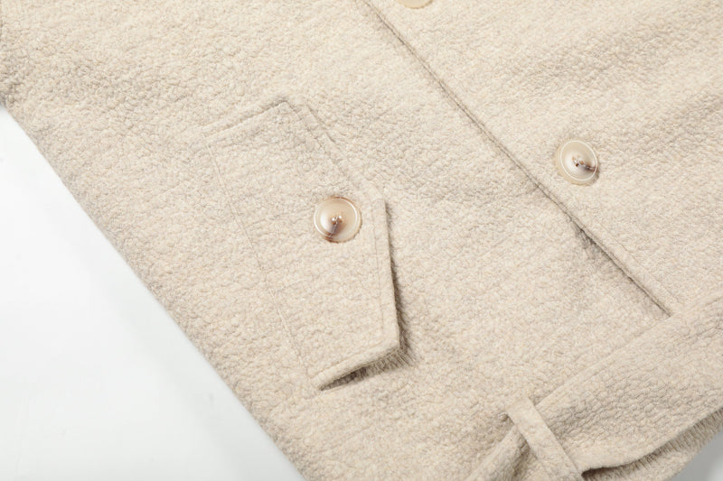 Omirad Belted Cropped Jacket | Structured Cotton Outerwear