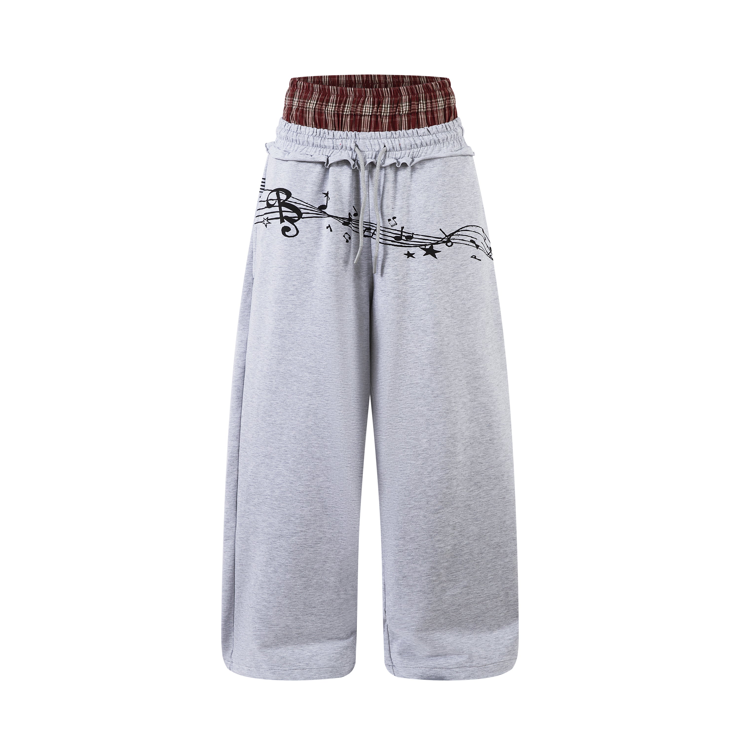 Music Note Graphic Wide-Leg Sweatpants | Streetwear Comfort