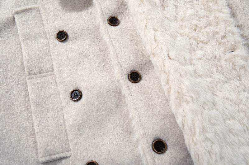 Faux Fur Collar Belted Cropped Jacket | Omirad