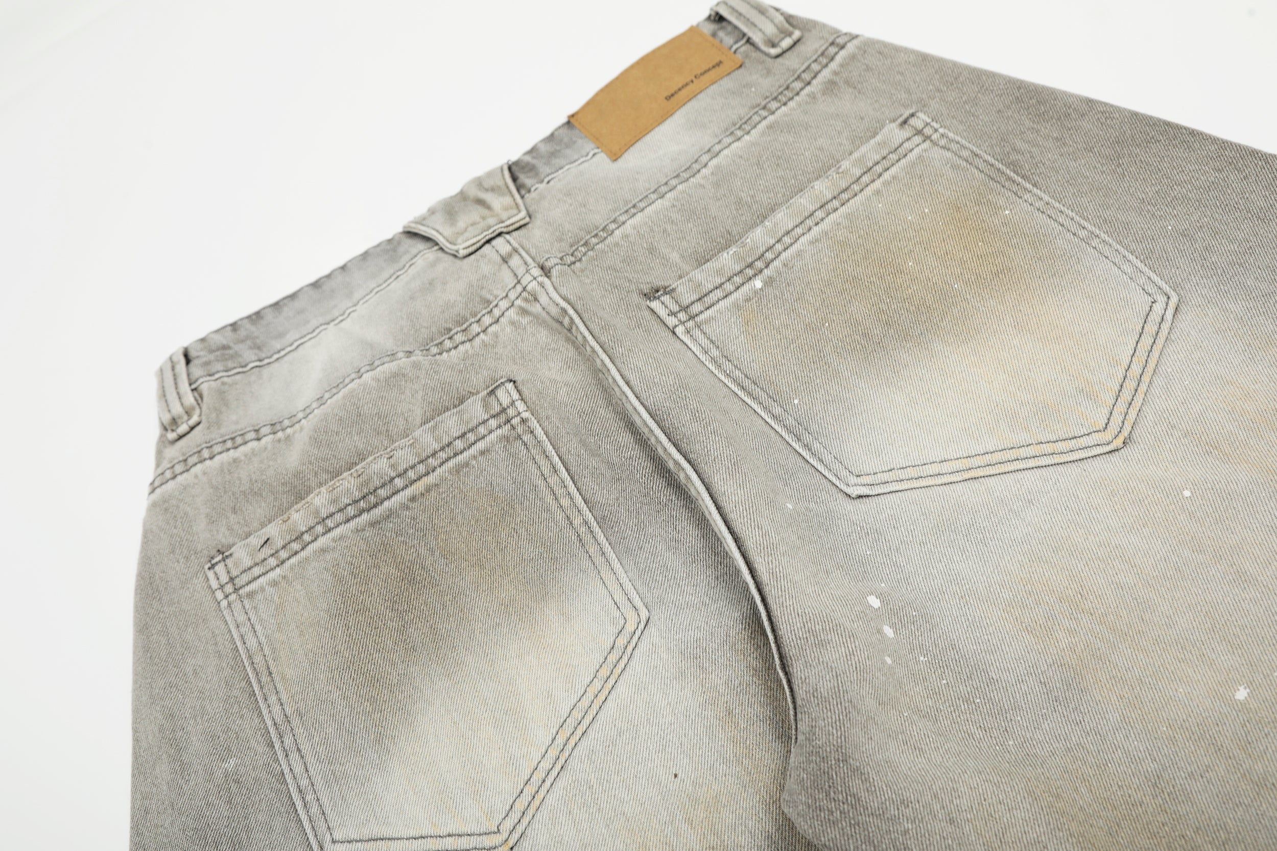Omirad Distressed Paint-Splash Wide-Leg Jeans | Streetwear