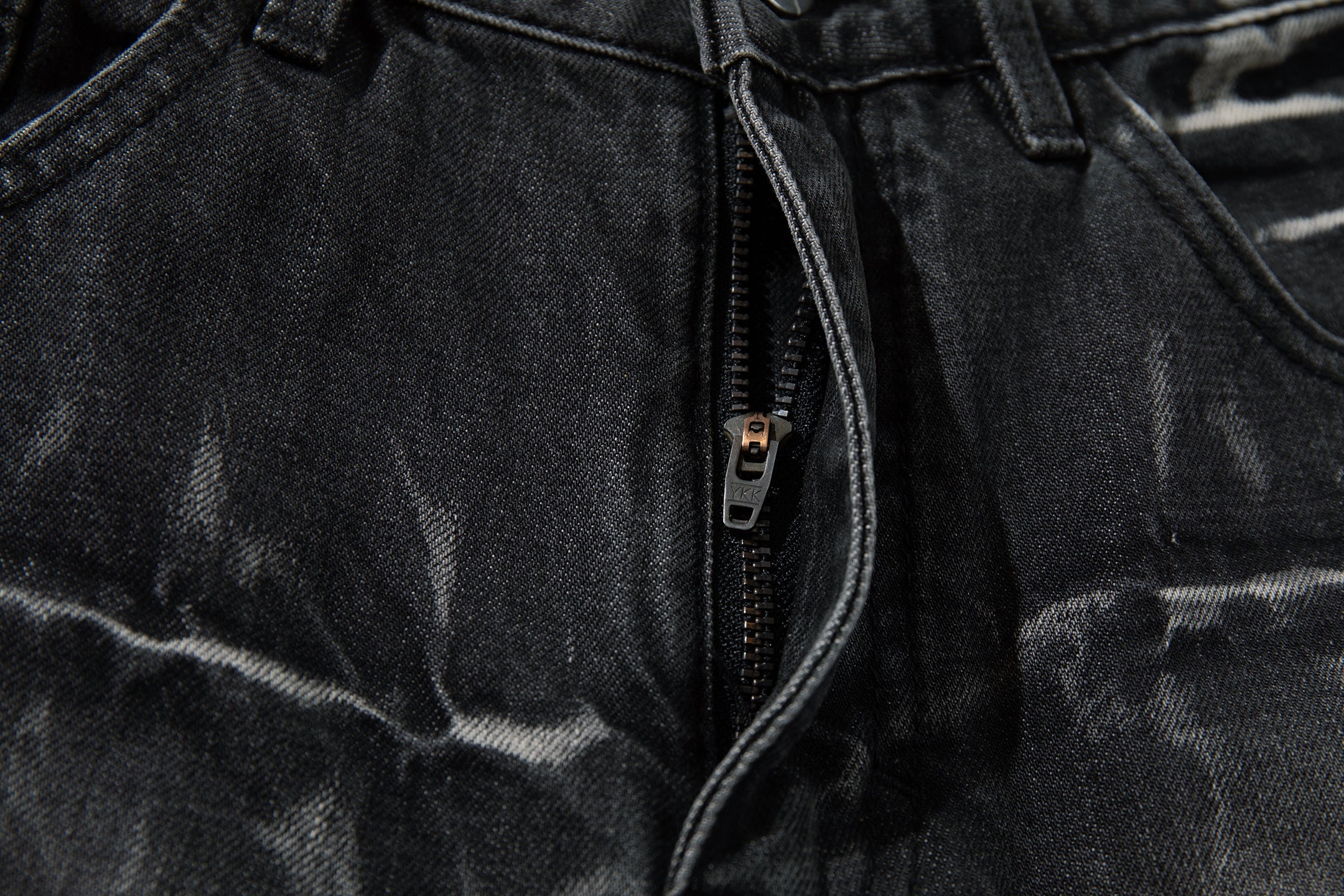 Omirad Cracked-Wash Wide-Leg Jeans | 100% Cotton Streetwear