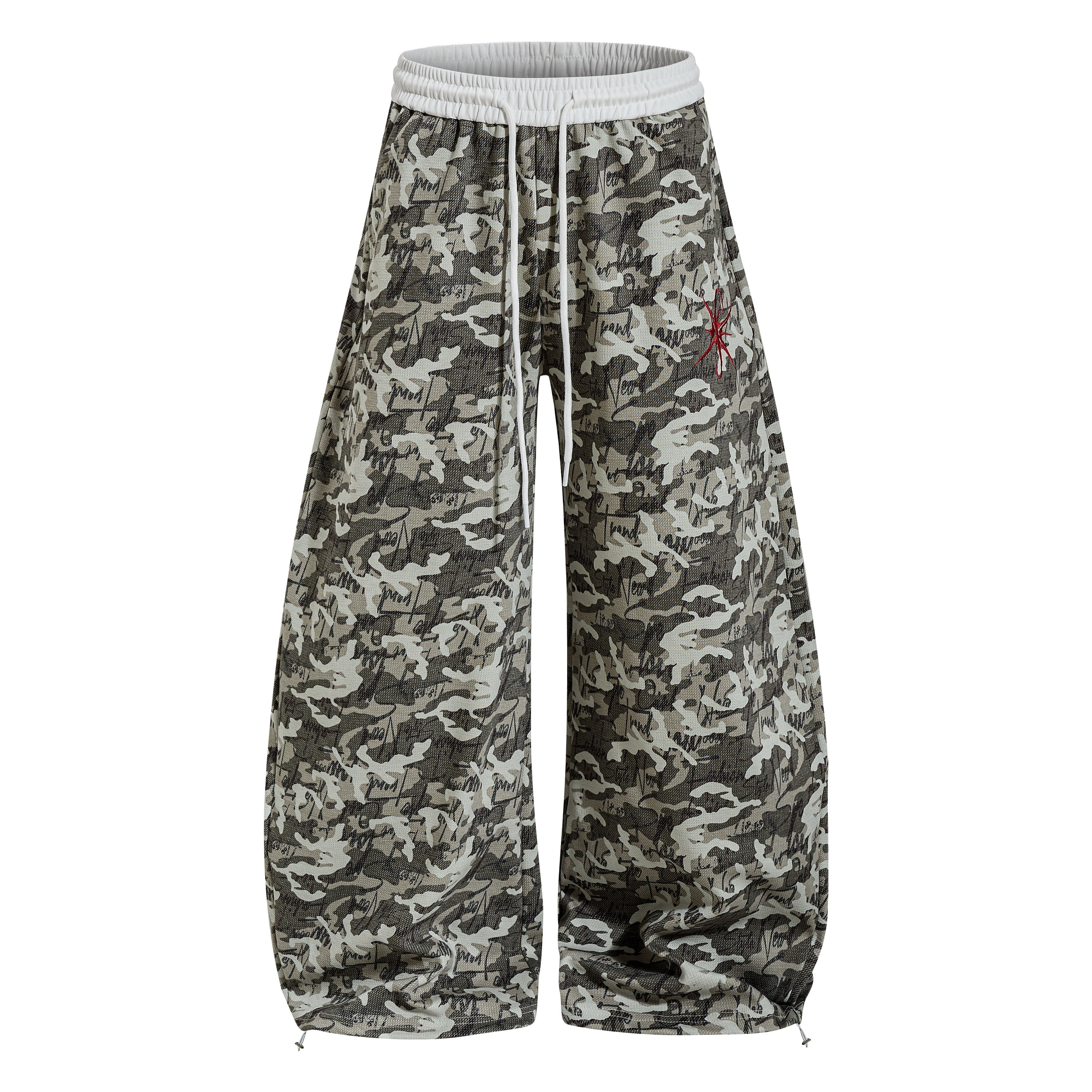 Omirad Camo Script Wide-Leg Streetwear Pants