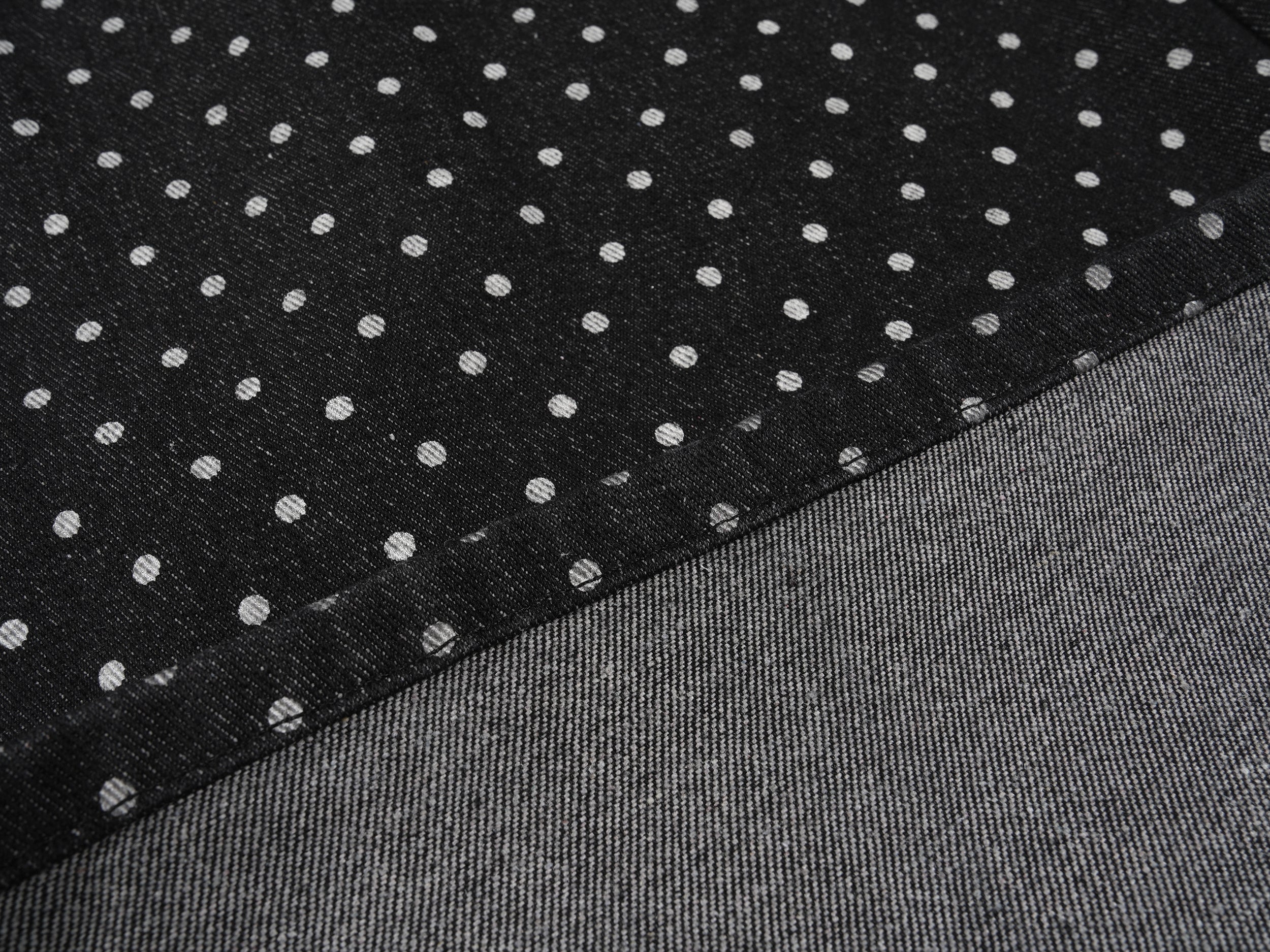 Omirad SP2 Polka-Dot Wide-Leg Denim Pants with Turn-Up Cuffs