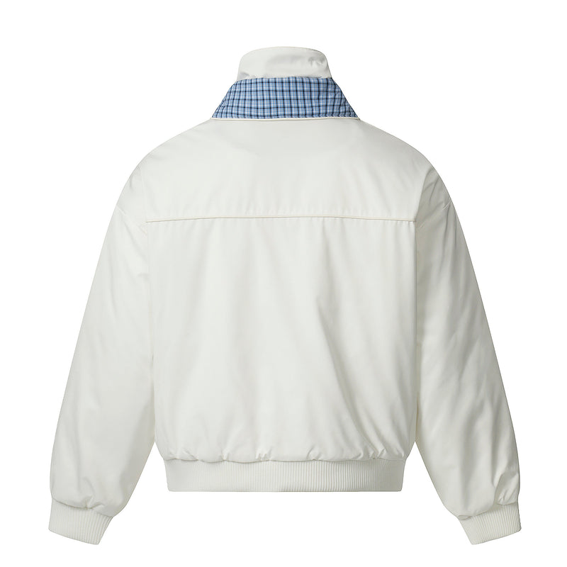 Reversible Check Collar Padded Bomber Jacket | SEAKOFF