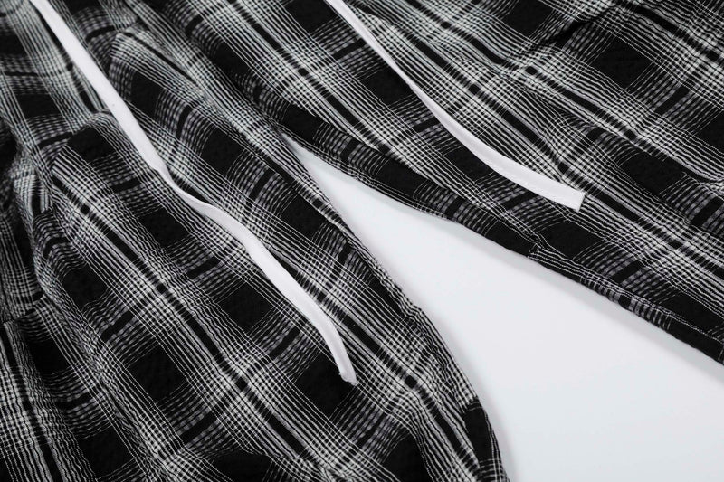 Omirad Plaid Barrel-Leg Pants | Wide-Leg Streetwear Trousers