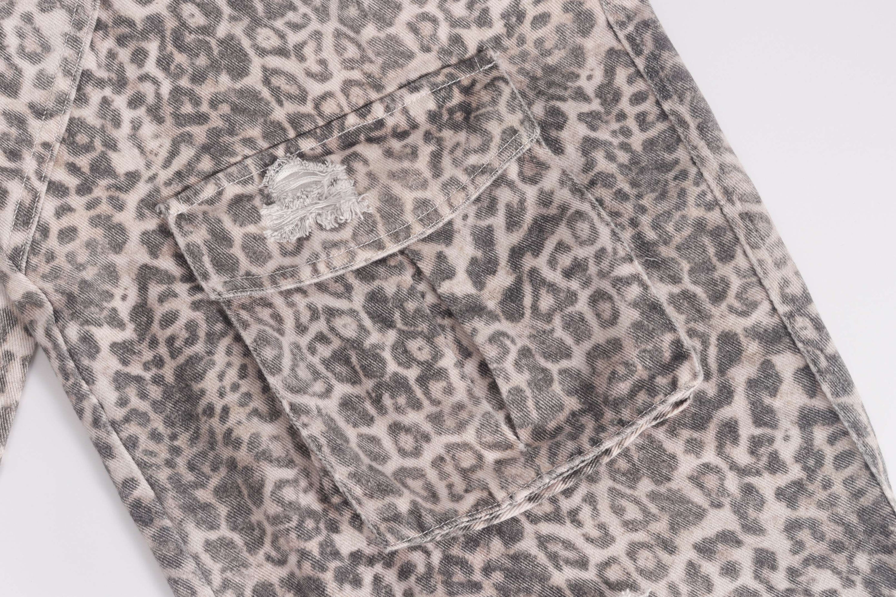 Leopard Print Cargo Baggy Jeans | Wide-Leg Y2K Streetwear