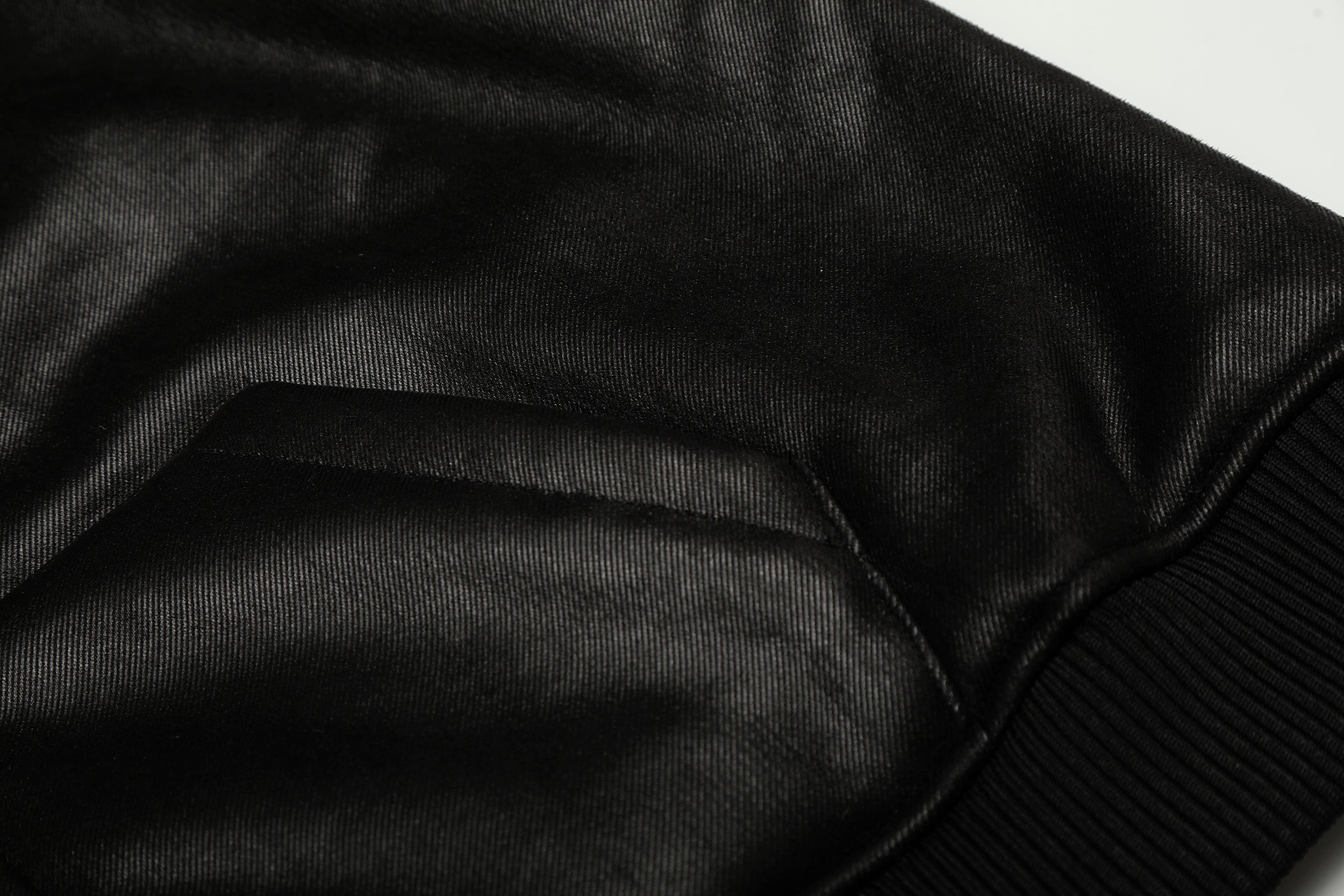 Omirad Badge PU Leather Hooded Varsity Jacket