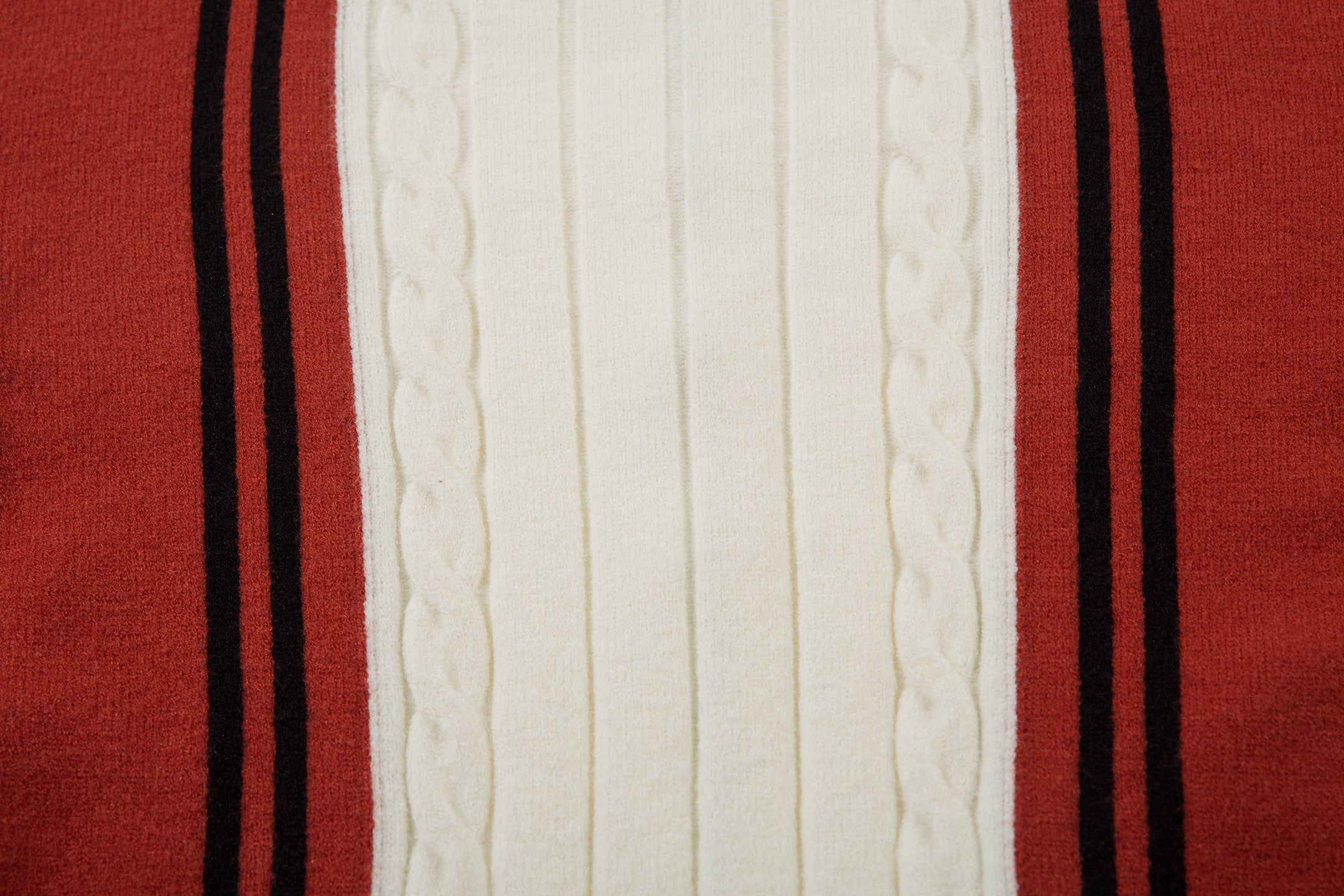 Retro Stripe Cable-Knit Zip Jacket | Varsity Color Block
