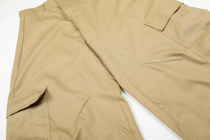 Omirad Curved Seam Cargo Pants – Khaki Wide Leg