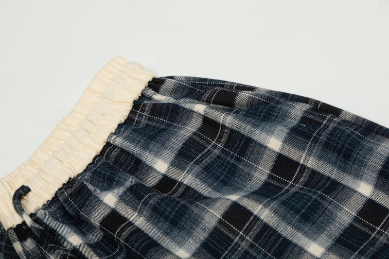 Plaid Cargo Wide-Leg Pants | Patchwork Streetwear Trousers